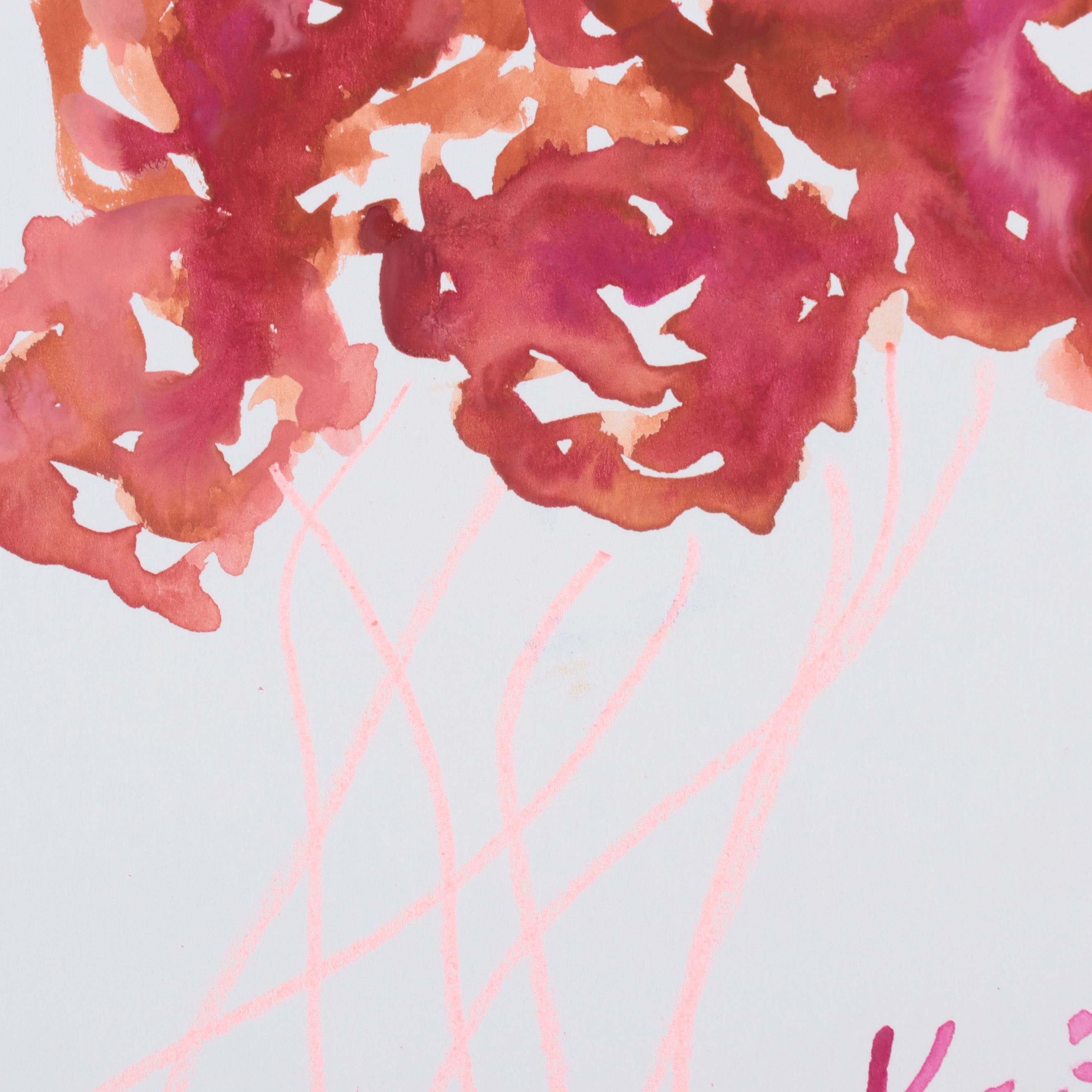 Kait Roberts Floral Mixed Media Drawings, 2020
