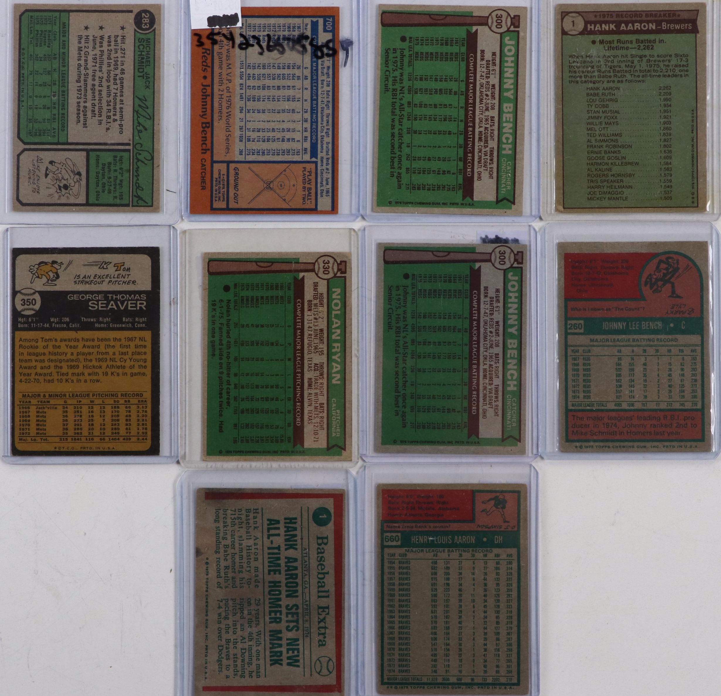 Topps Baseball Cards With Bench, Ryan, Seaver, More HOFers, 1970s