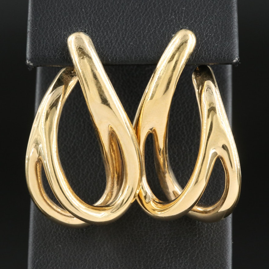 14K Twisted Hoop Earrings