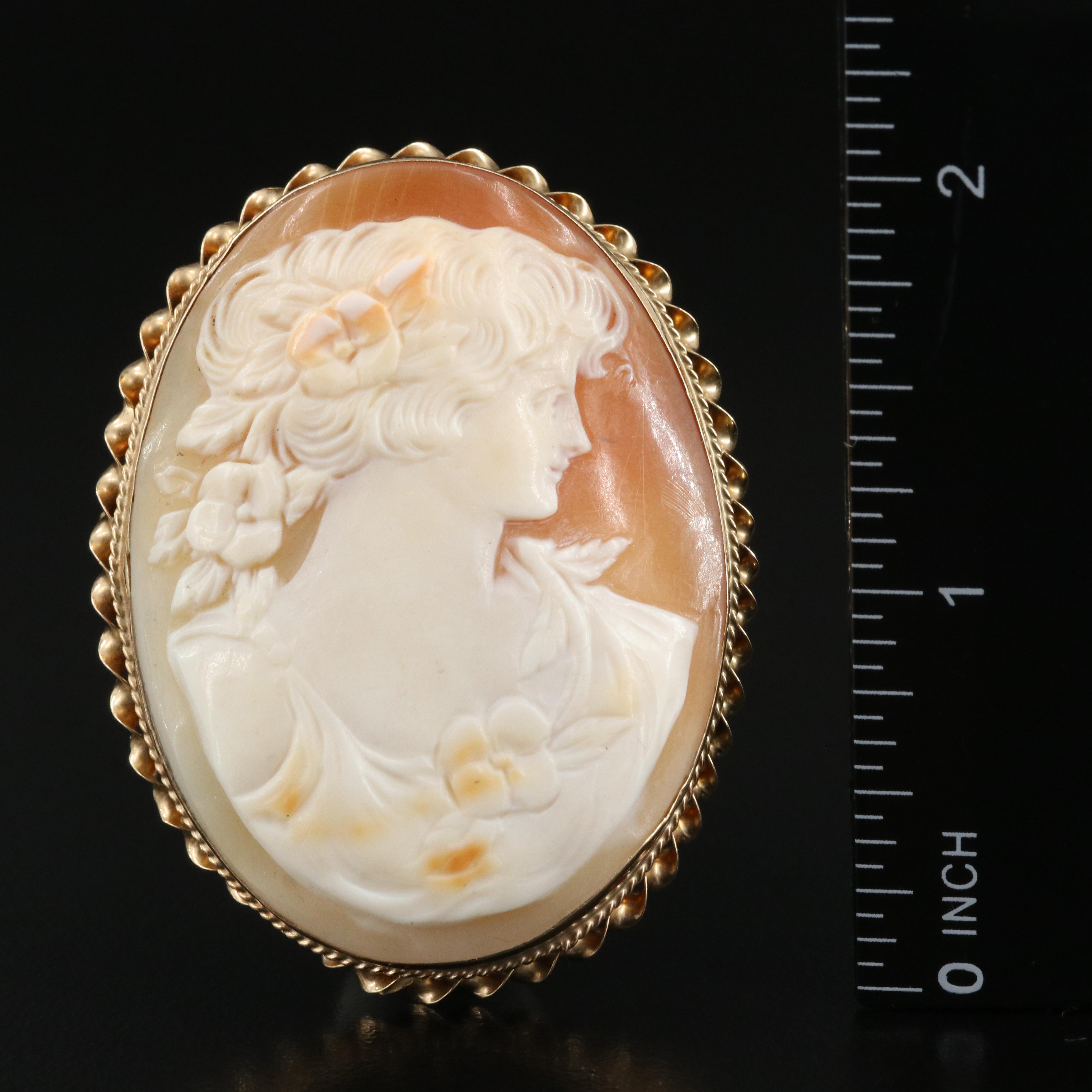 14K Cameo Converter Brooch