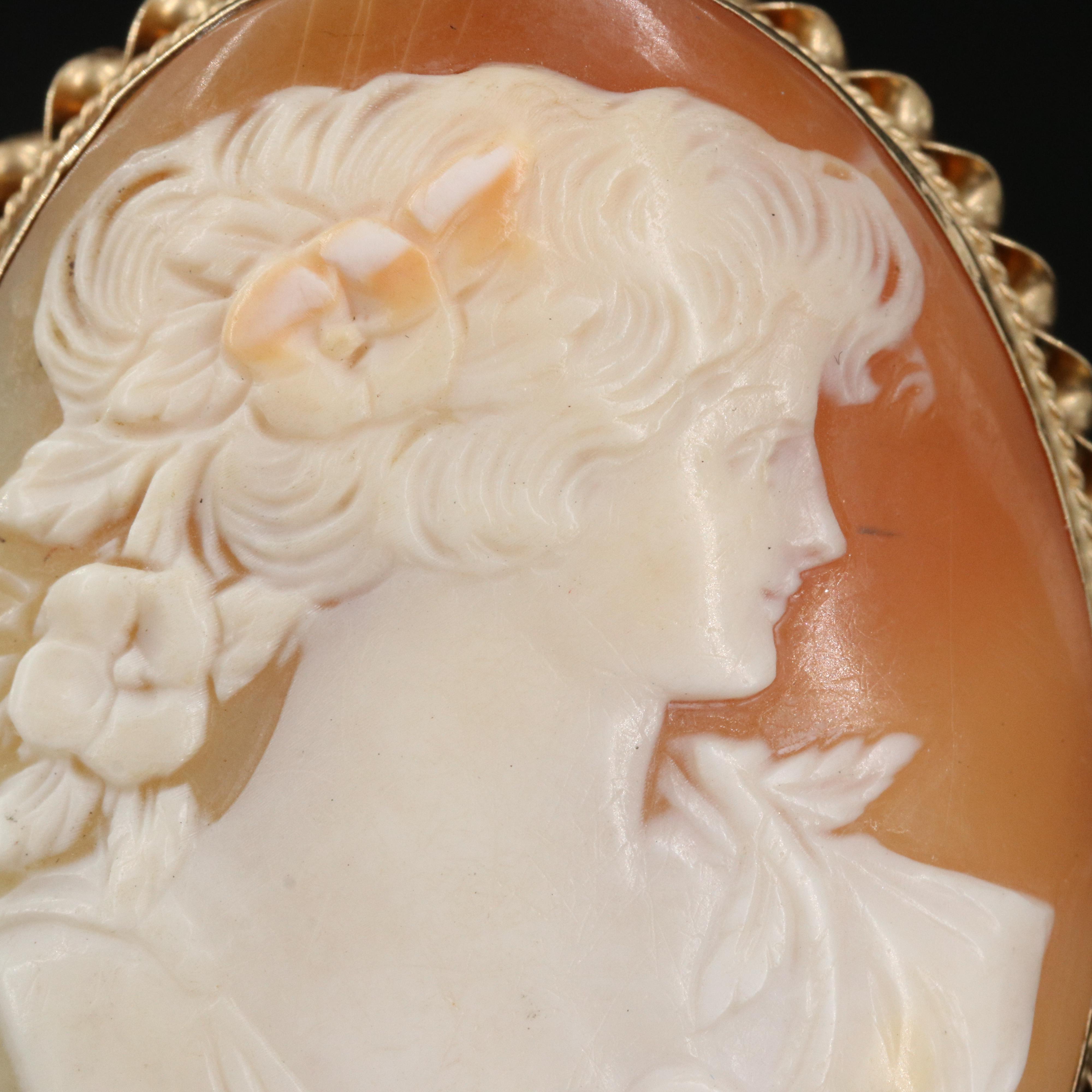 14K Cameo Converter Brooch