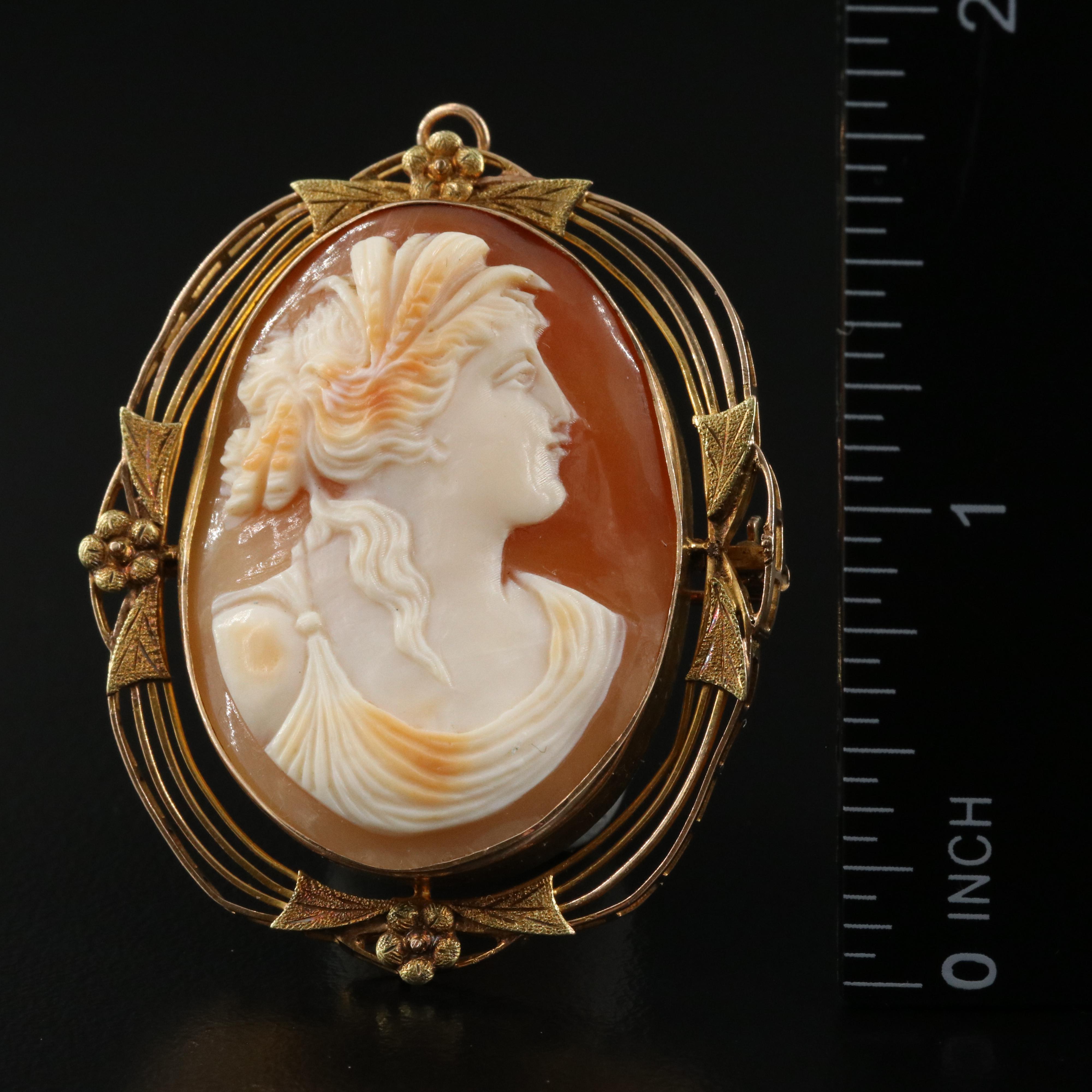 Vintage 10K Cameo Converter Brooch