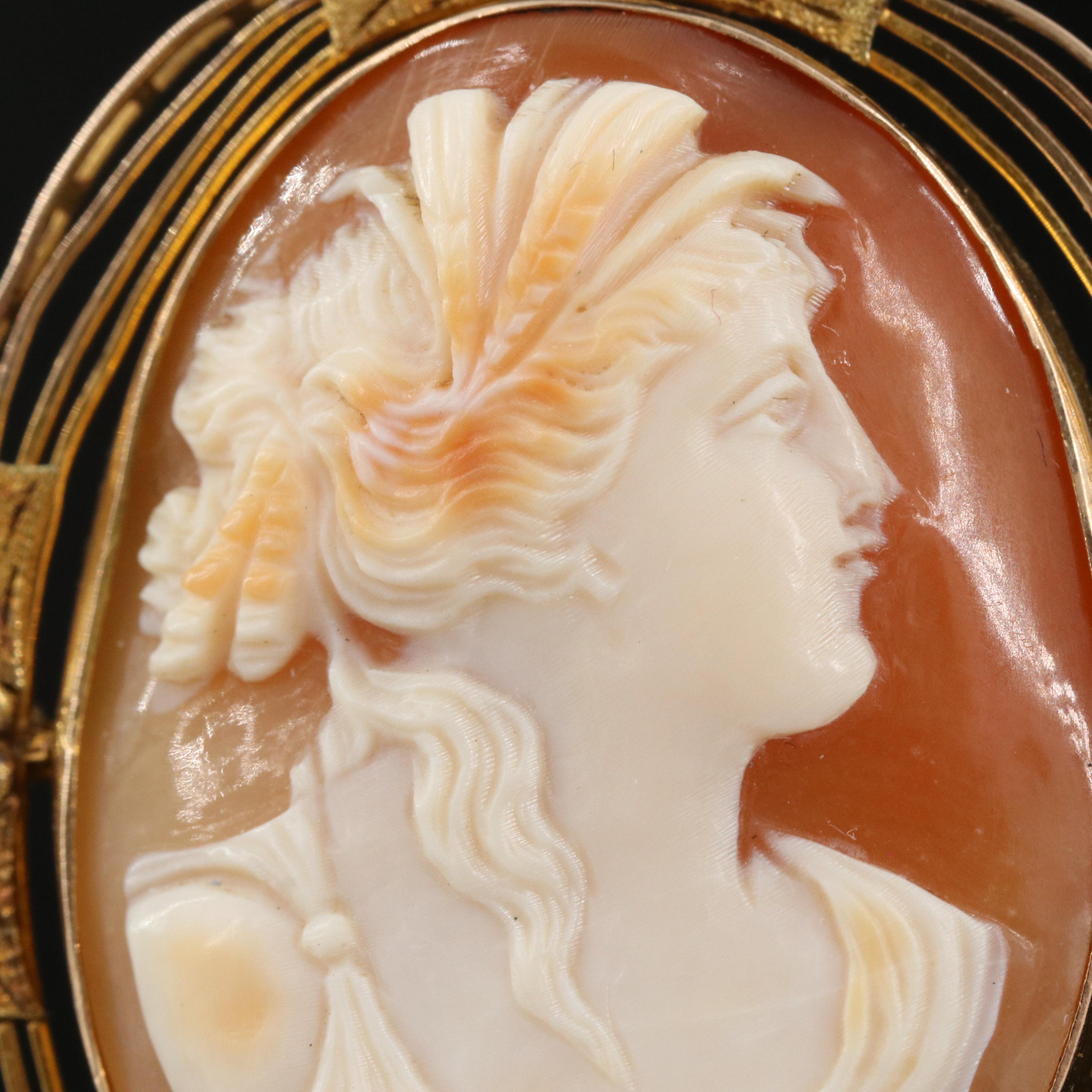 Vintage 10K Cameo Converter Brooch