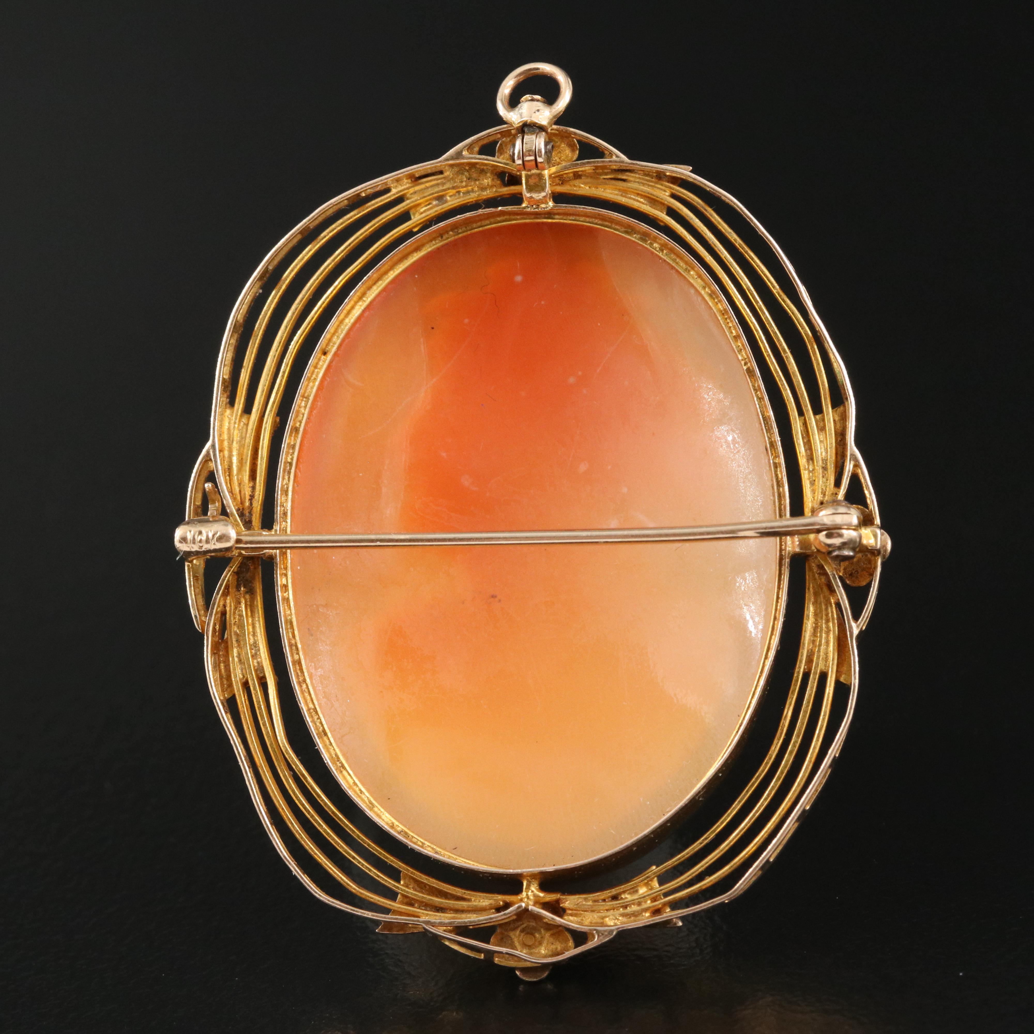 Vintage 10K Cameo Converter Brooch