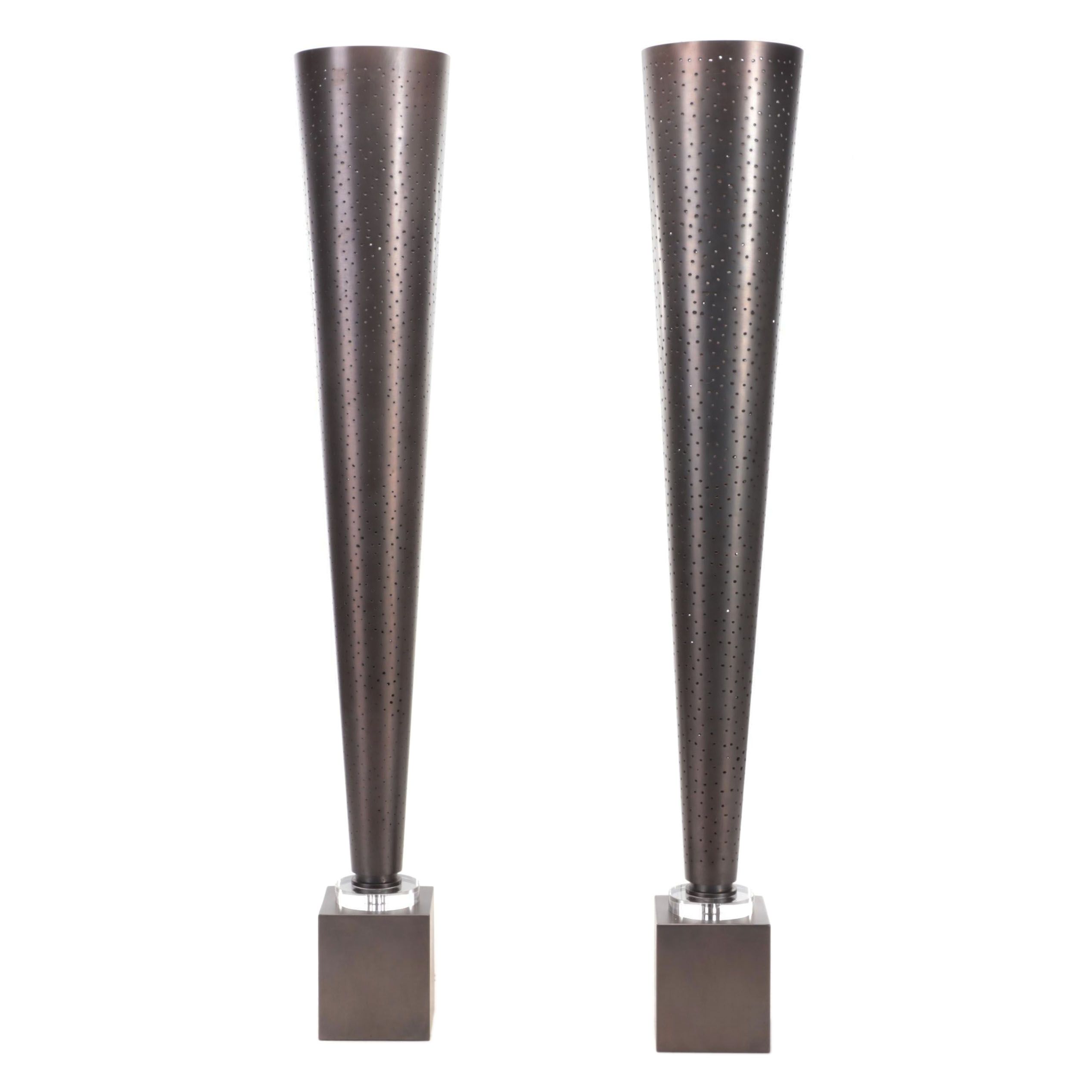 Pair of Uttermost "Celeste" Torchiere Floor Lamps