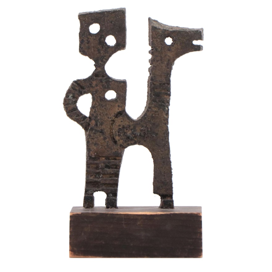 Maud Friedland Brutalist Metal Sculpture, Late 20th Century