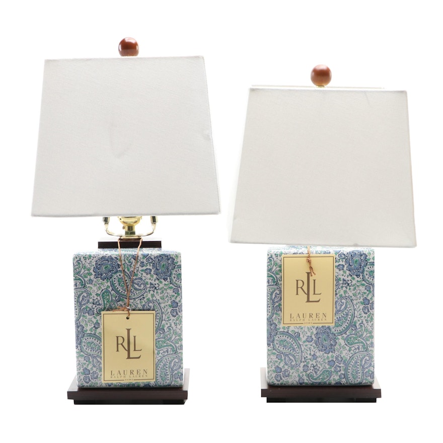 Ralph Lauren Paisley Ceramic Table Lamps