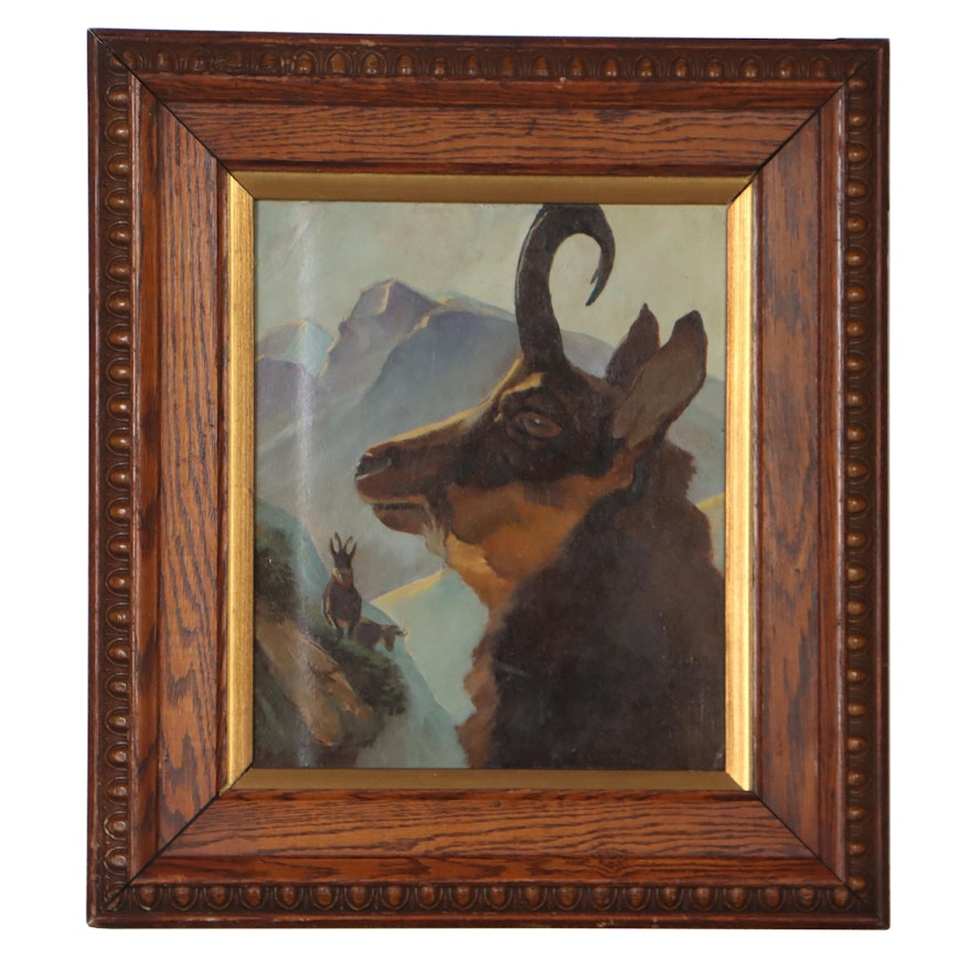 Oil Painting of Mountain Goats