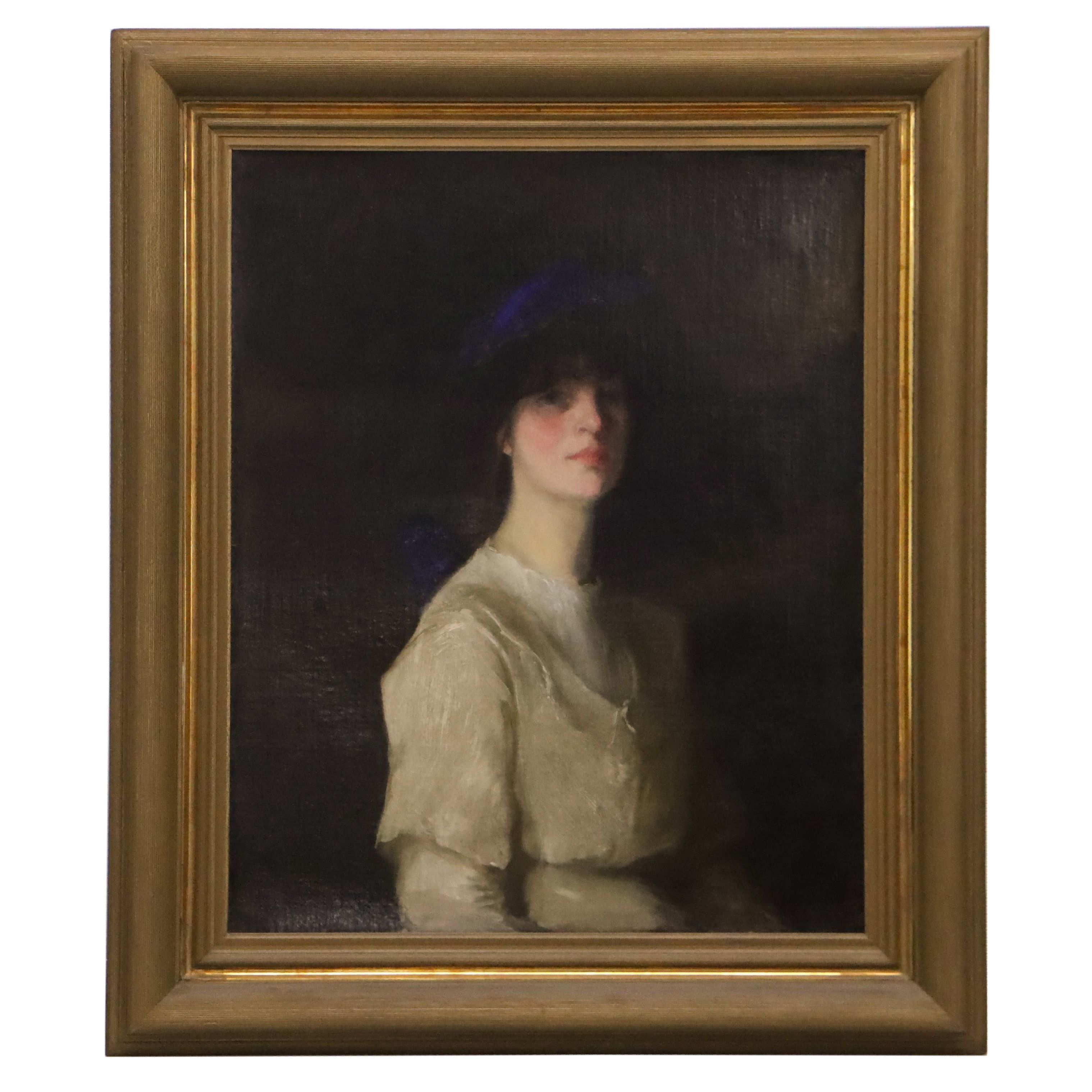 Helen Niles Tenebrist Portrait Oil Painting "Phyllis" 1912