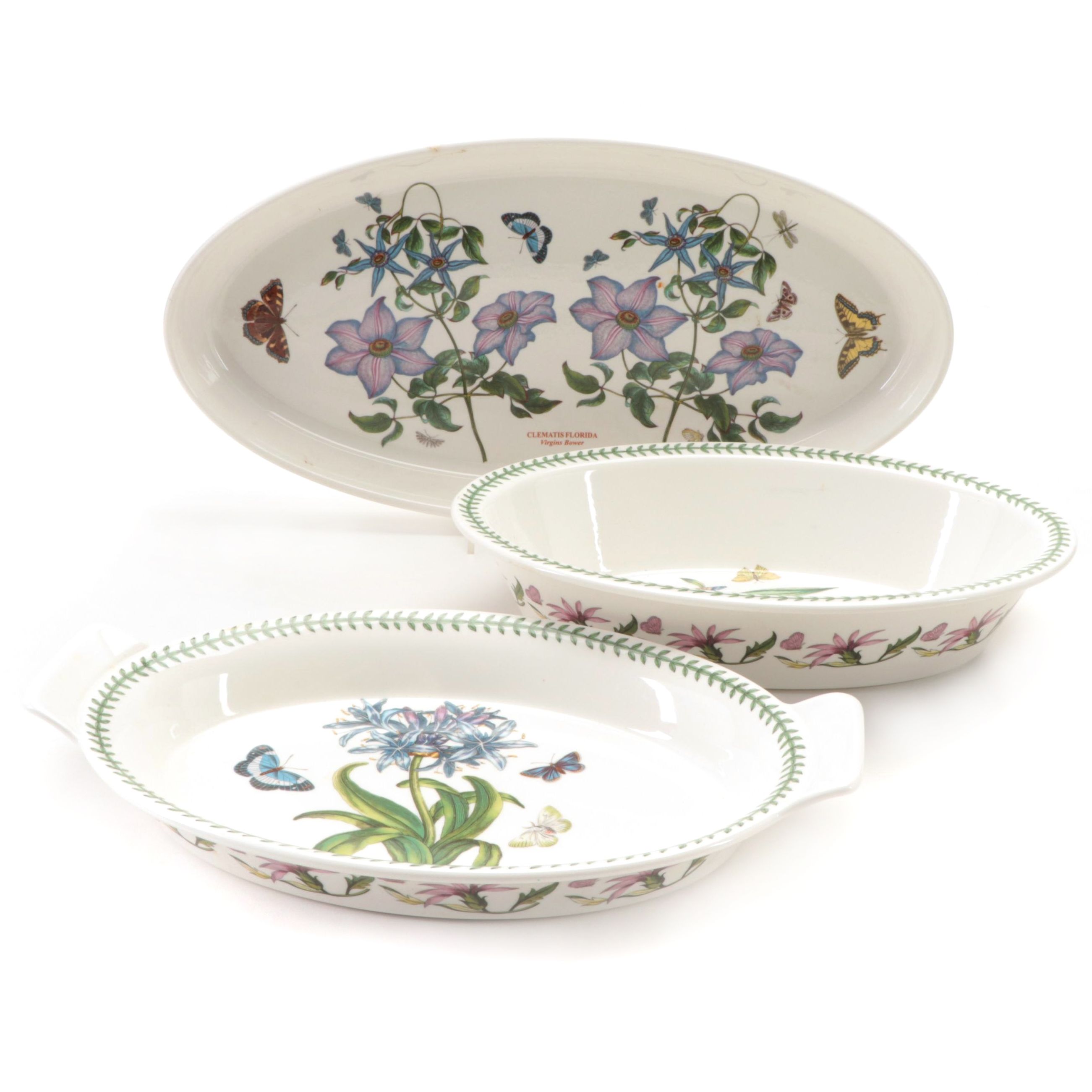 Portmeirion "Botanic Garden" Ceramic Oval Baking Dishes