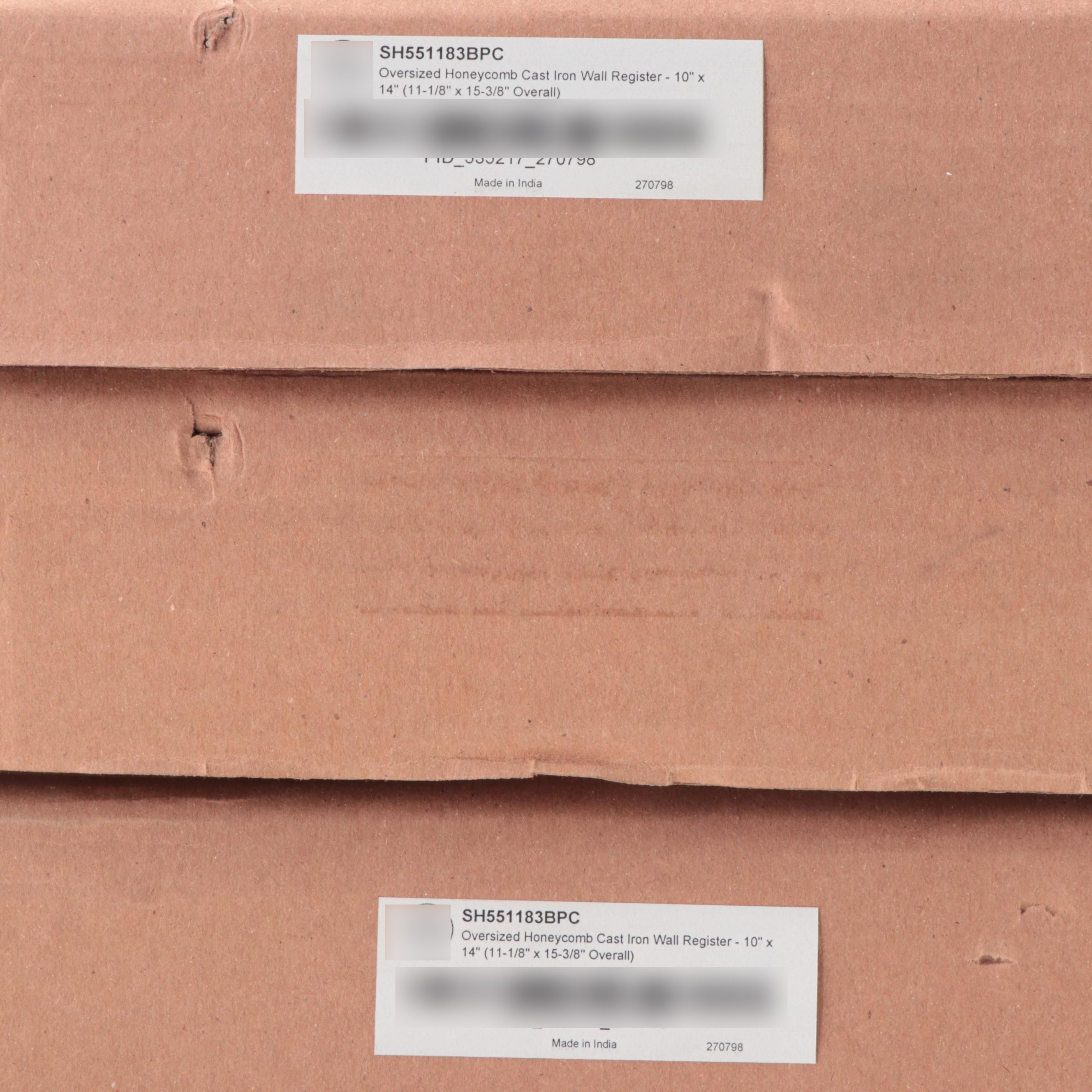 Three Black Cast Iron Wall Air Registers