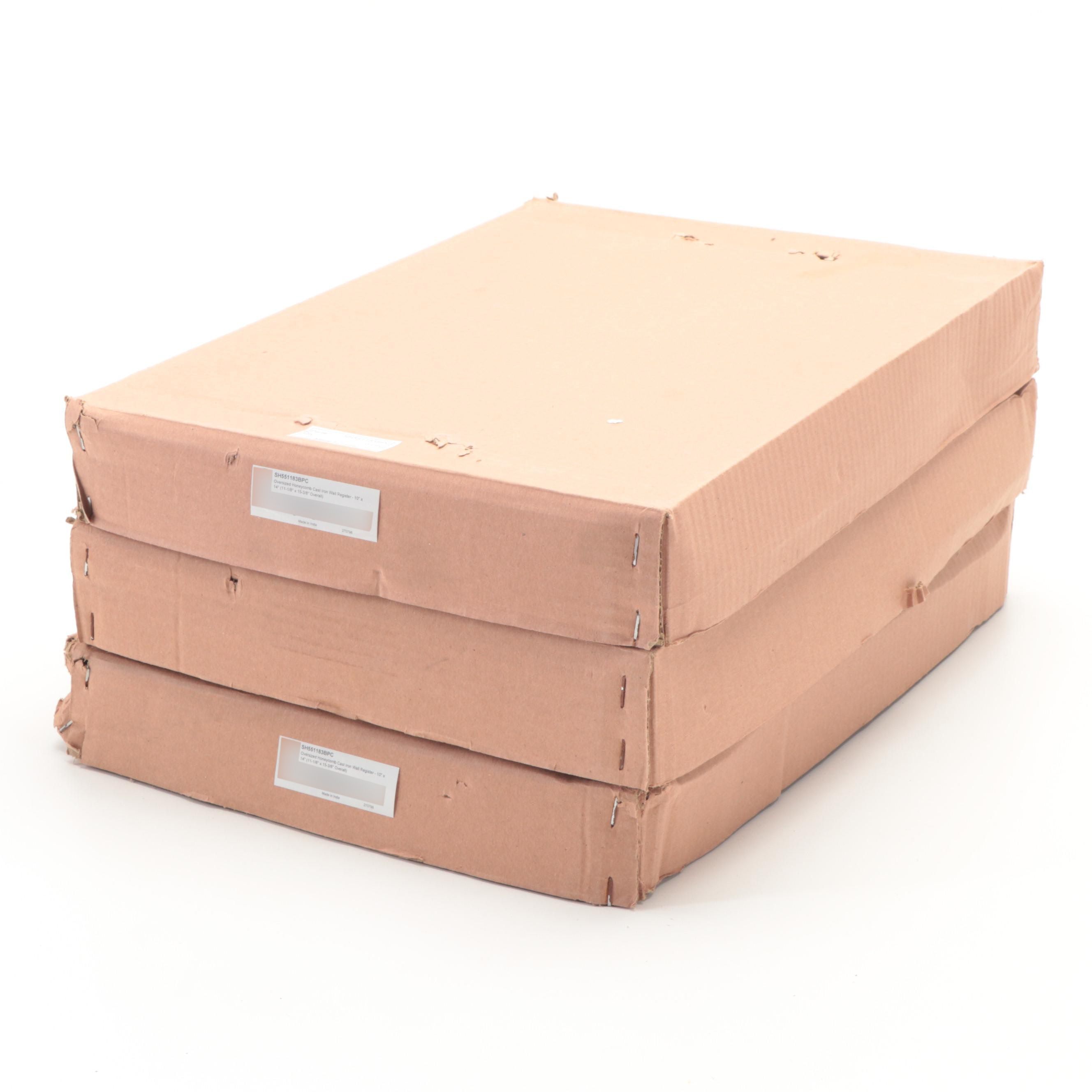 Three Black Cast Iron Wall Air Registers