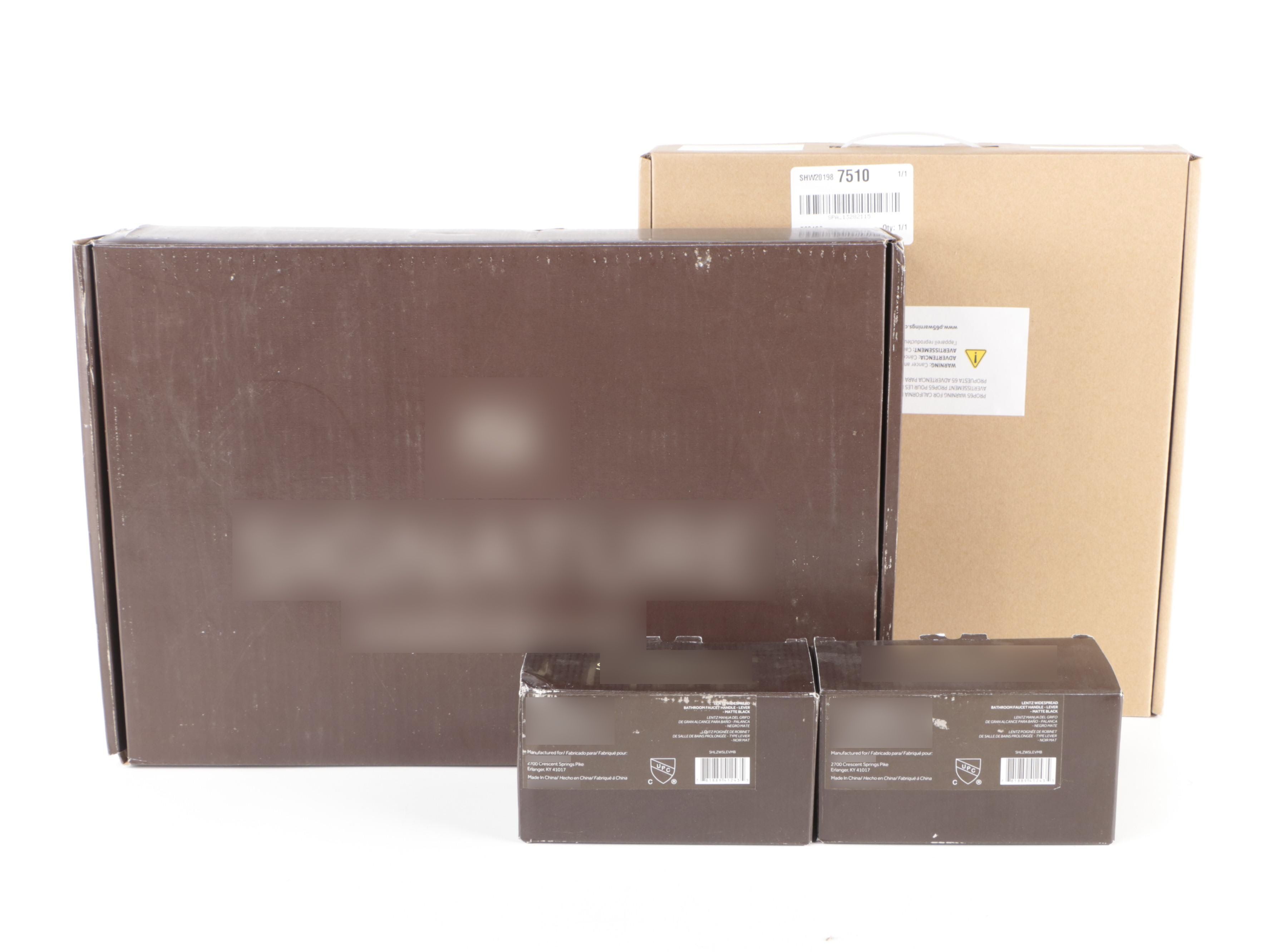 Matte Black Finish Widespread Bathroom Faucet with Wall Mount LED Makeup Mirror