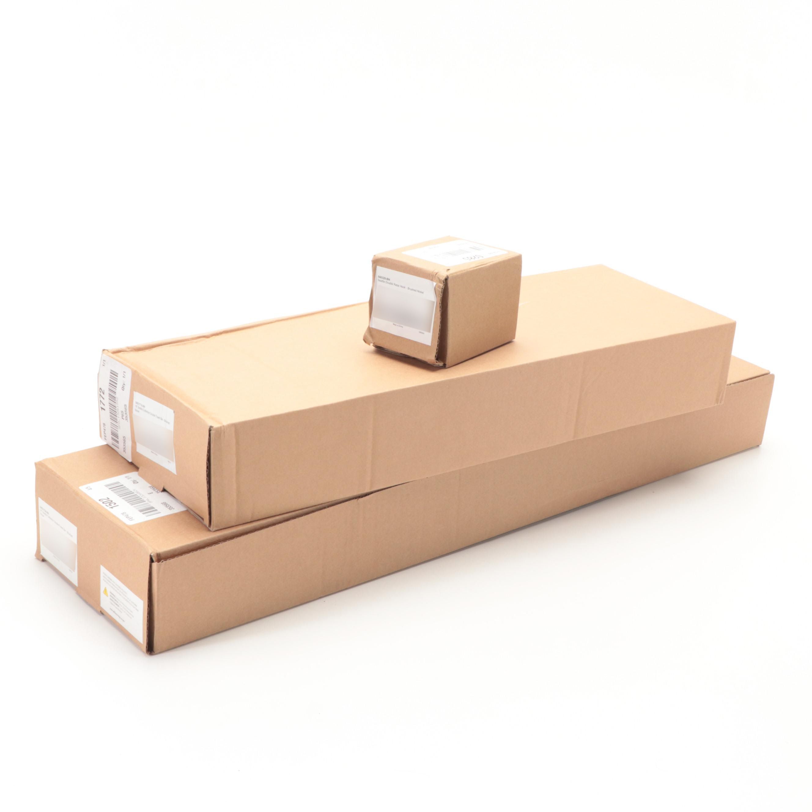 Brushed Nickel Double Towel Bars and Robe Hook