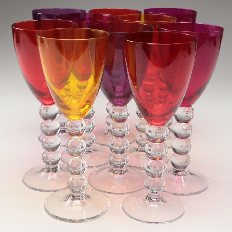 Vietri "Celebrations" Multicolor Wine Glasses, 2003-2008