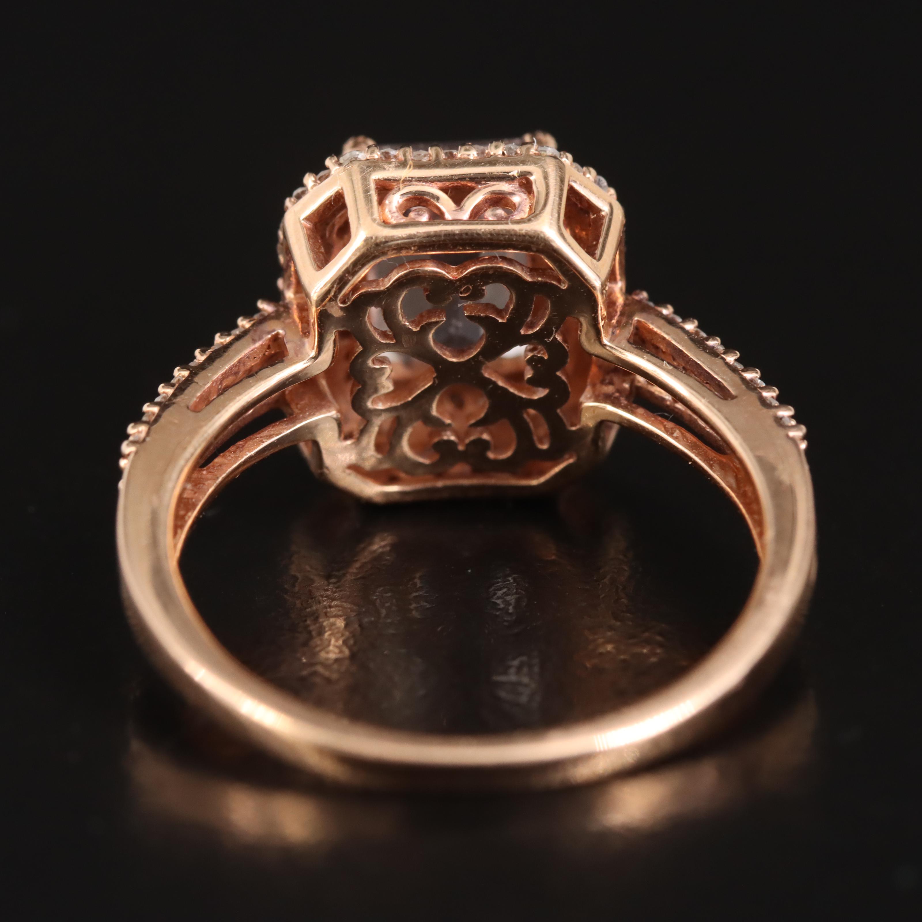 14K Morganite and Diamond Ring