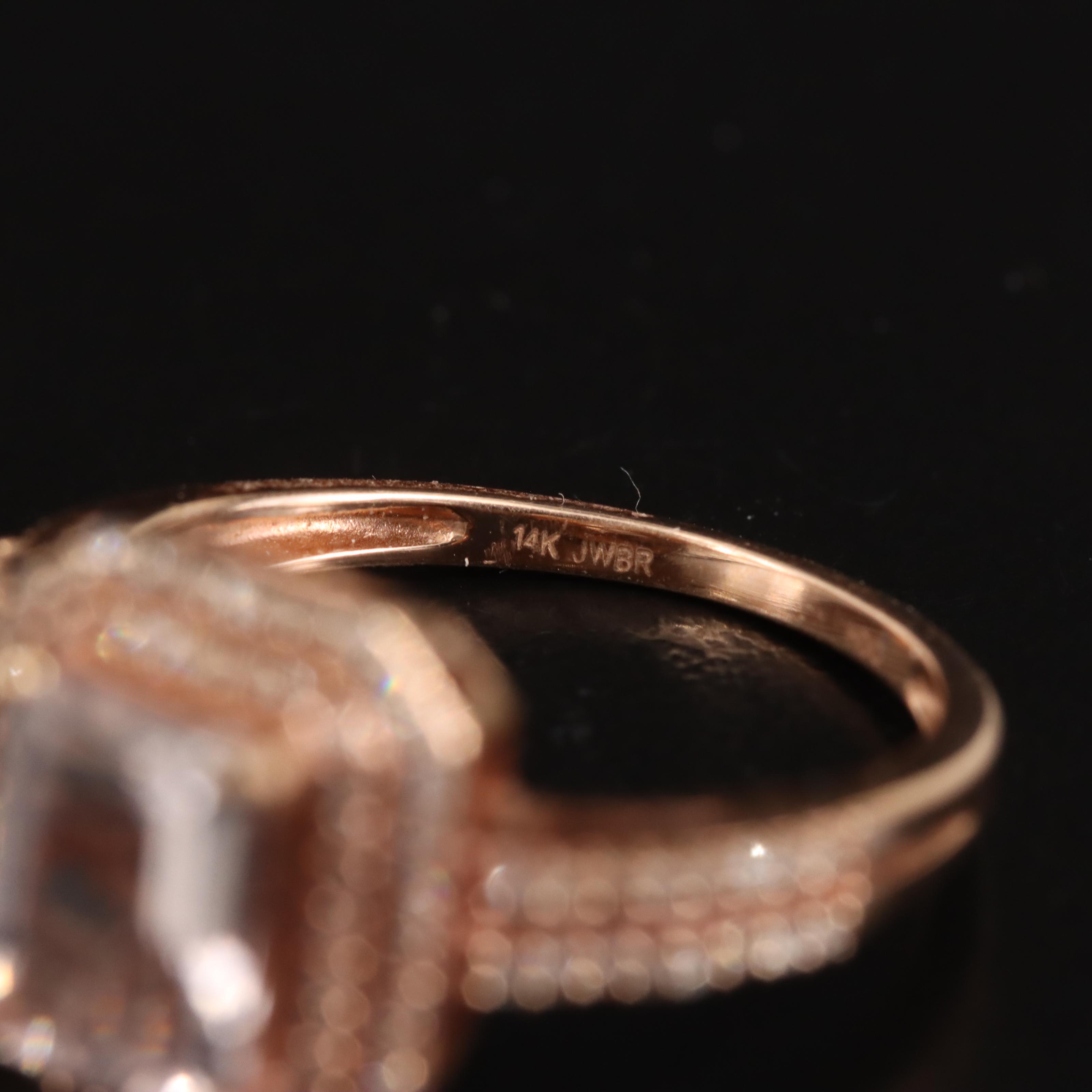 14K Morganite and Diamond Ring