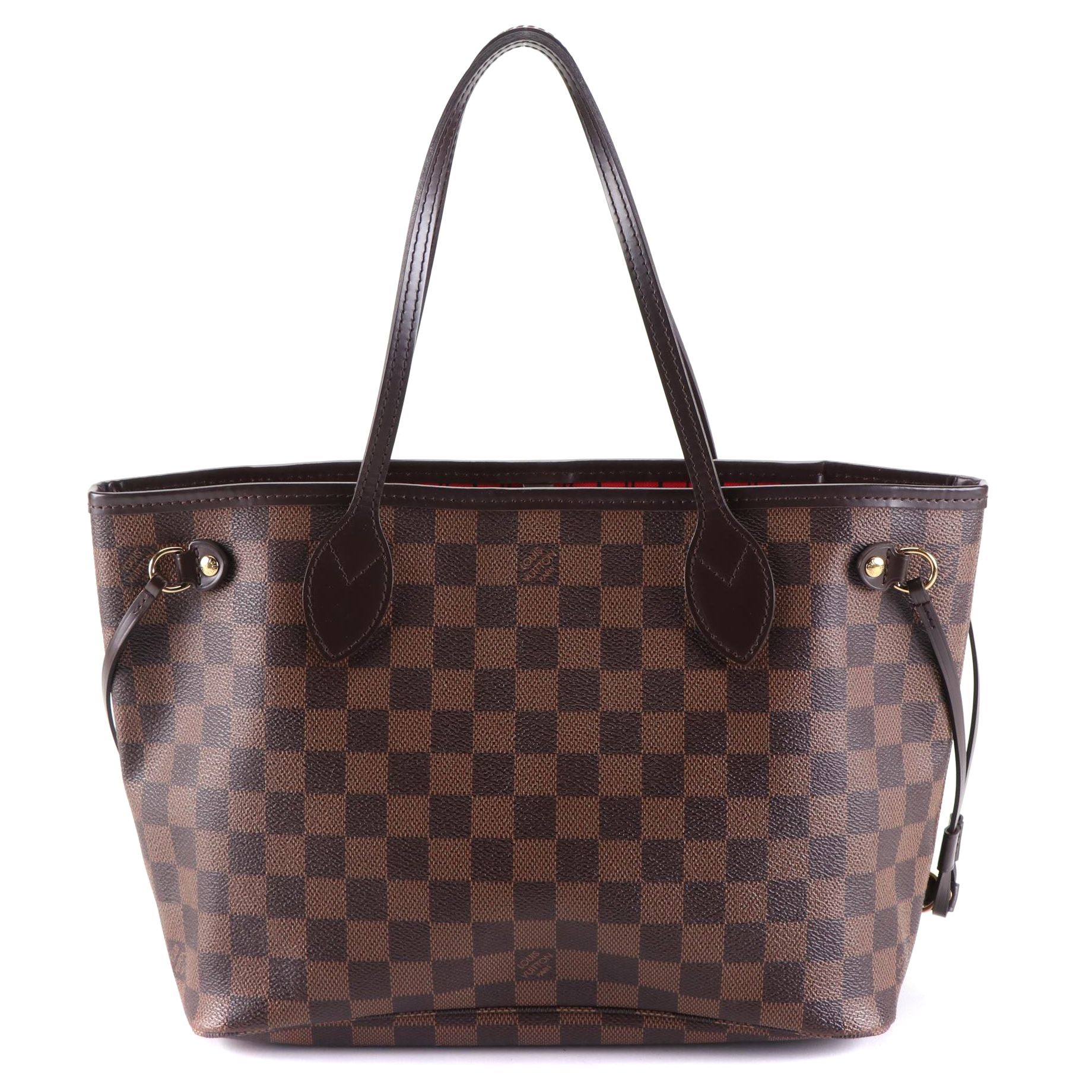 Louis Vuitton Neverfull PM in Damier Ebene Canvas and Dark Brown Leather