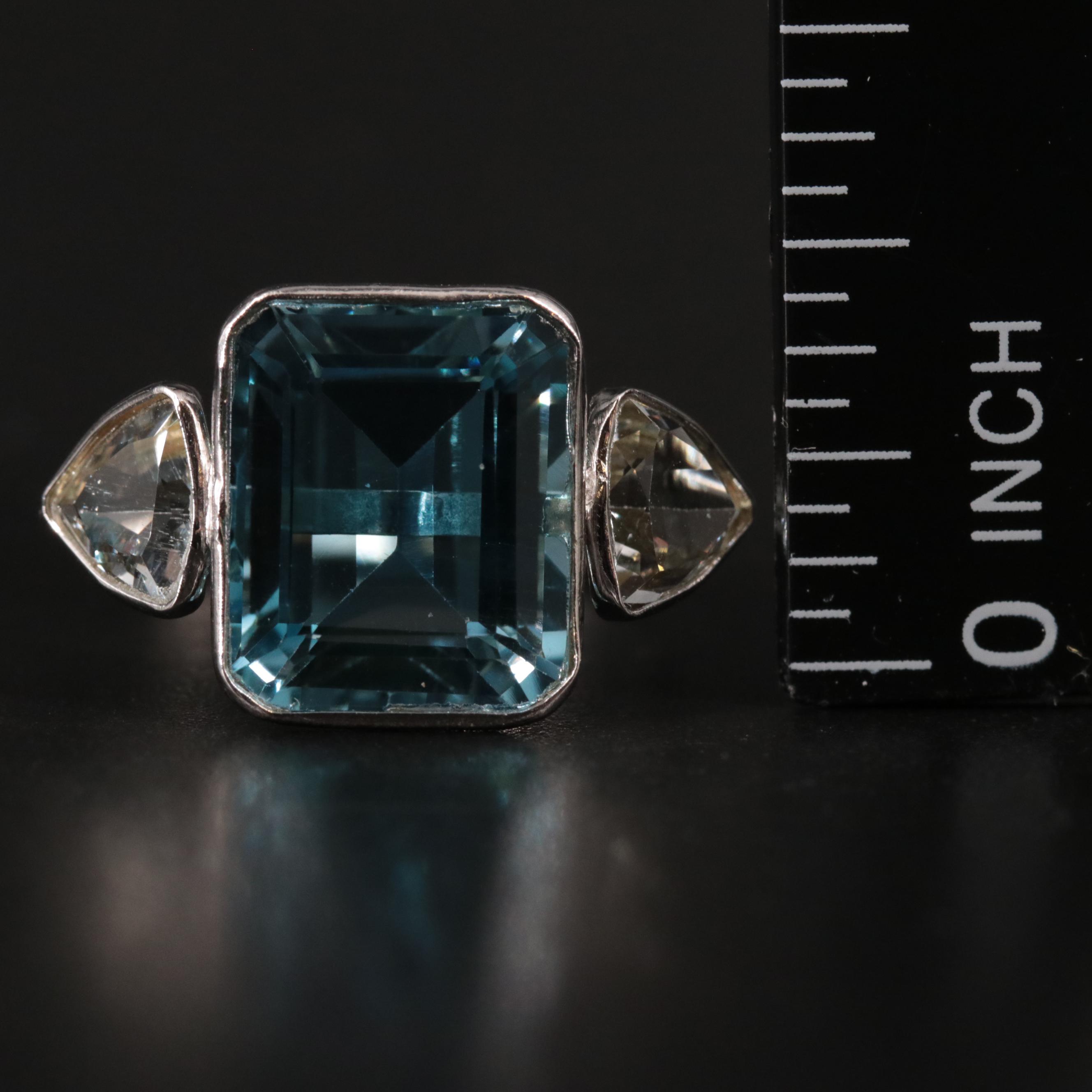 14K Topaz and Aquamarine Ring