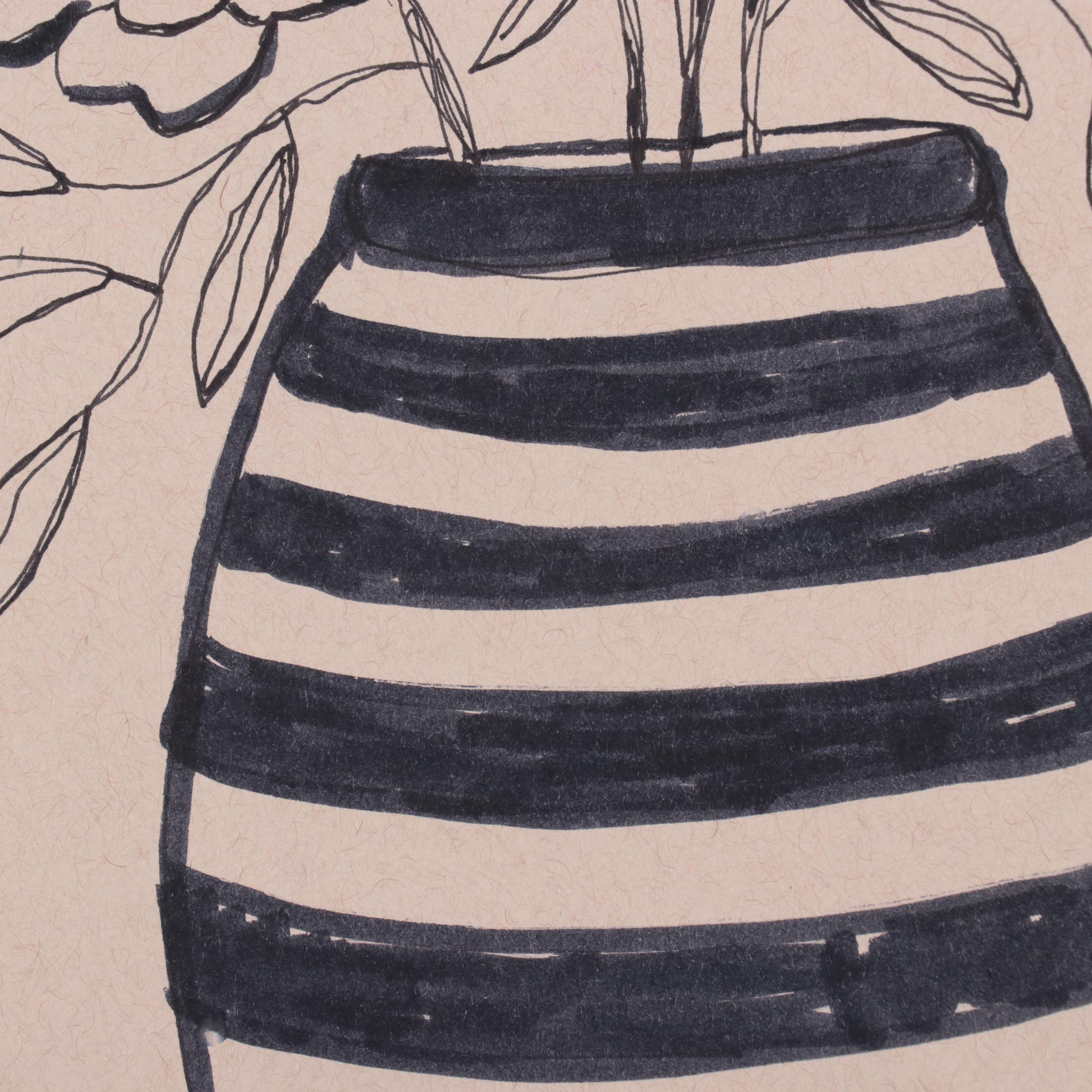 Kait Roberts Floral Mixed Media Drawings, 2020