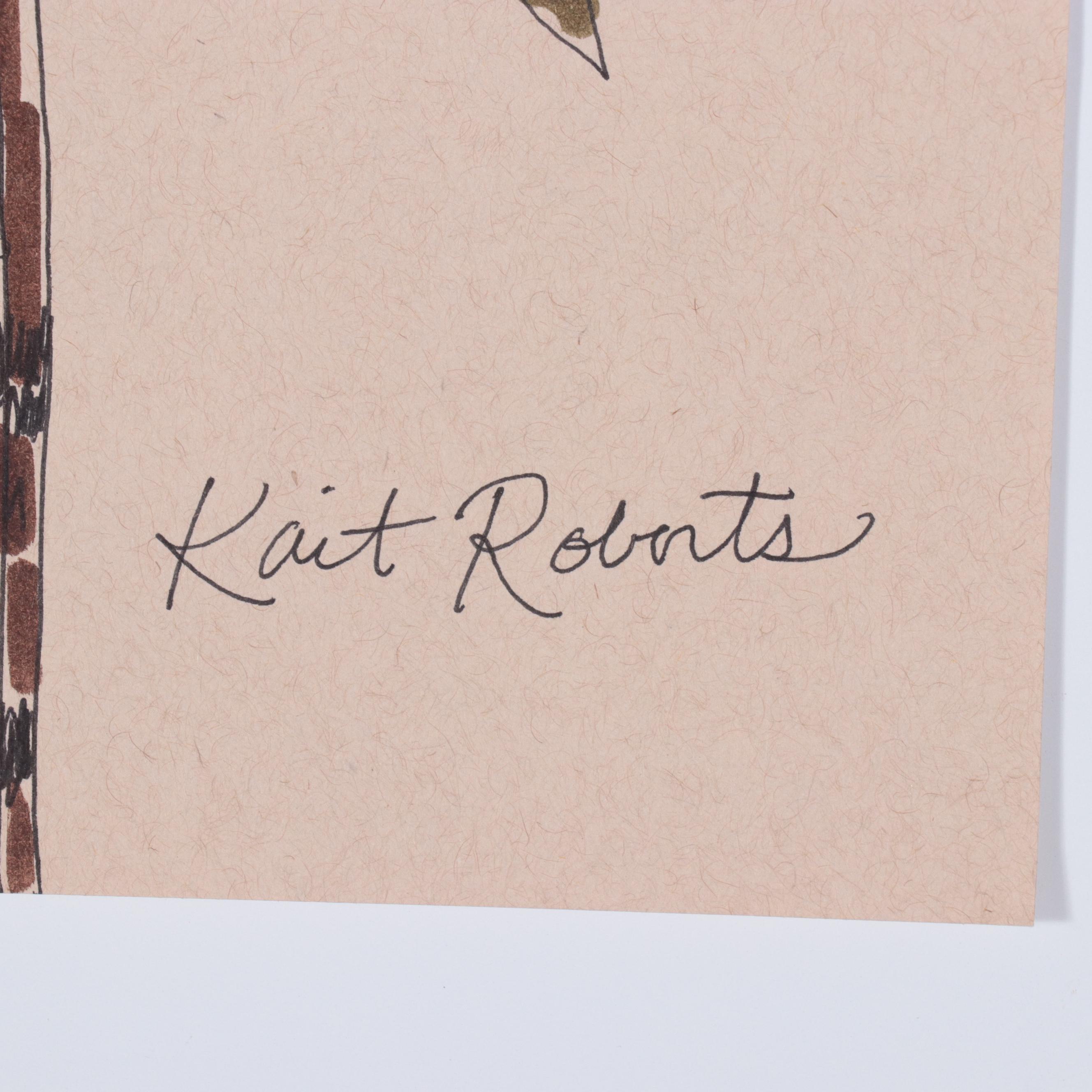 Kait Roberts Floral Mixed Media Drawings, 2020