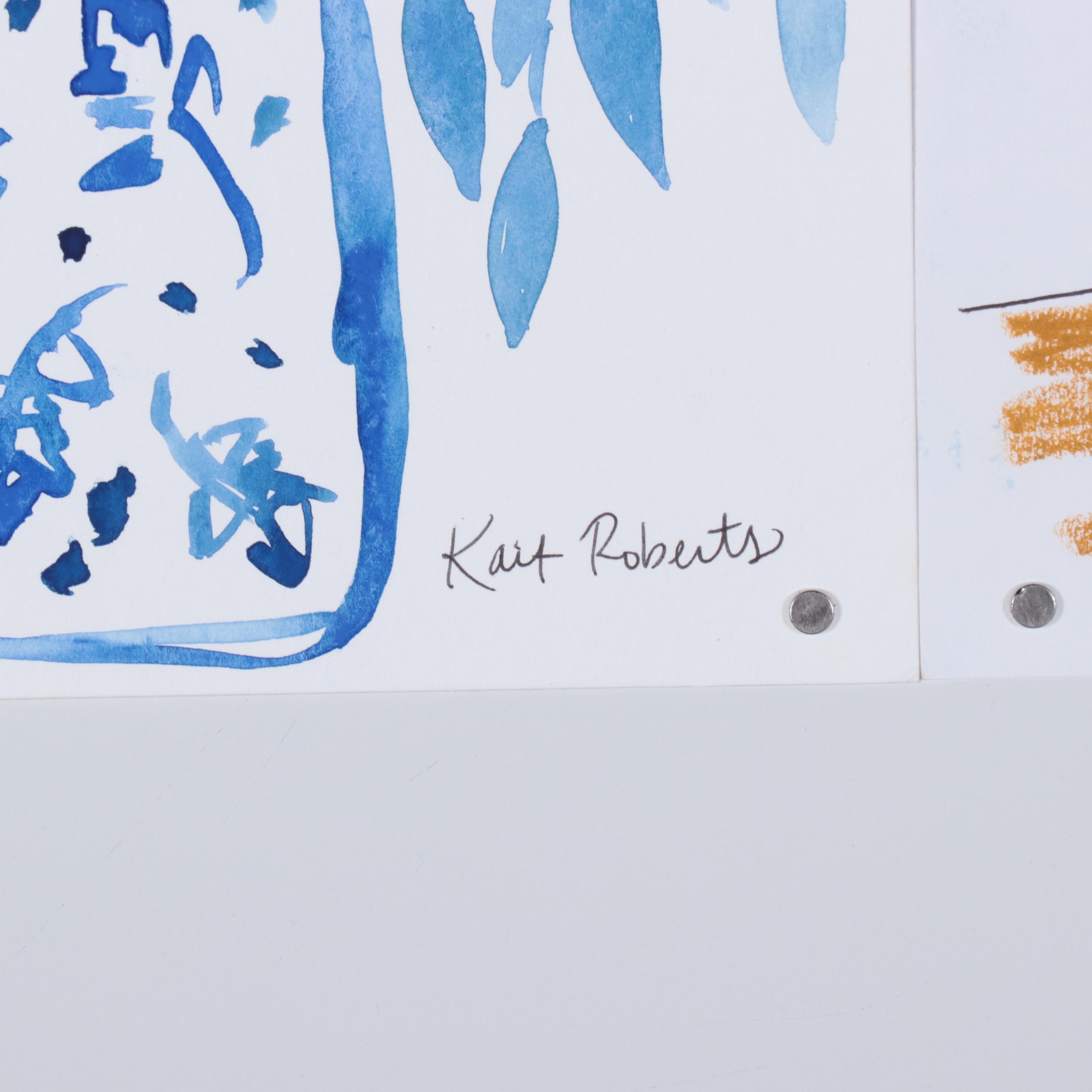 Kait Roberts Floral Watercolor Paintings, 21st Century