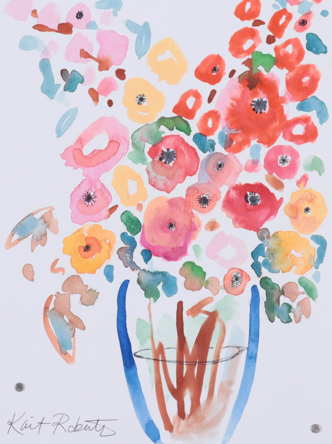 Kait Roberts Floral Watercolor Paintings, 21st Century