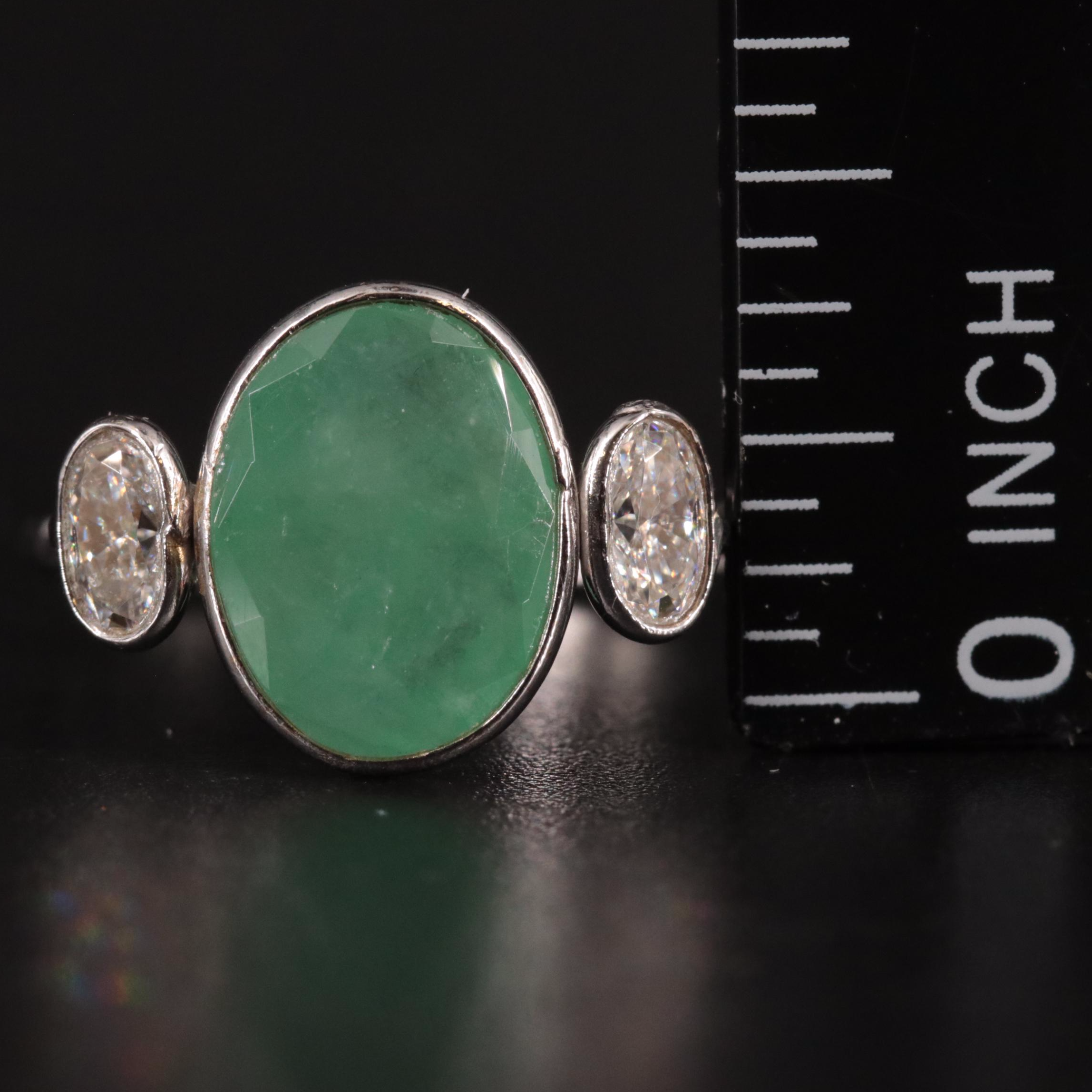 14K Emerald and Moissanite Ring