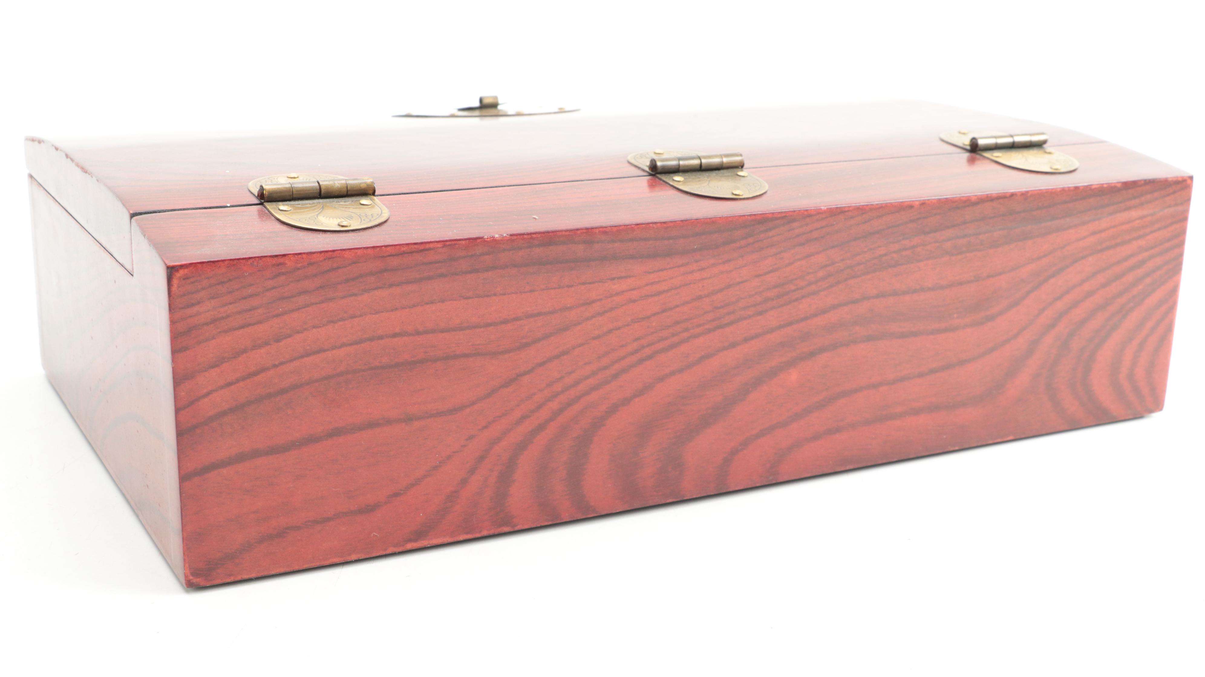 Chinese Rosewood and Brass Document Lock Box