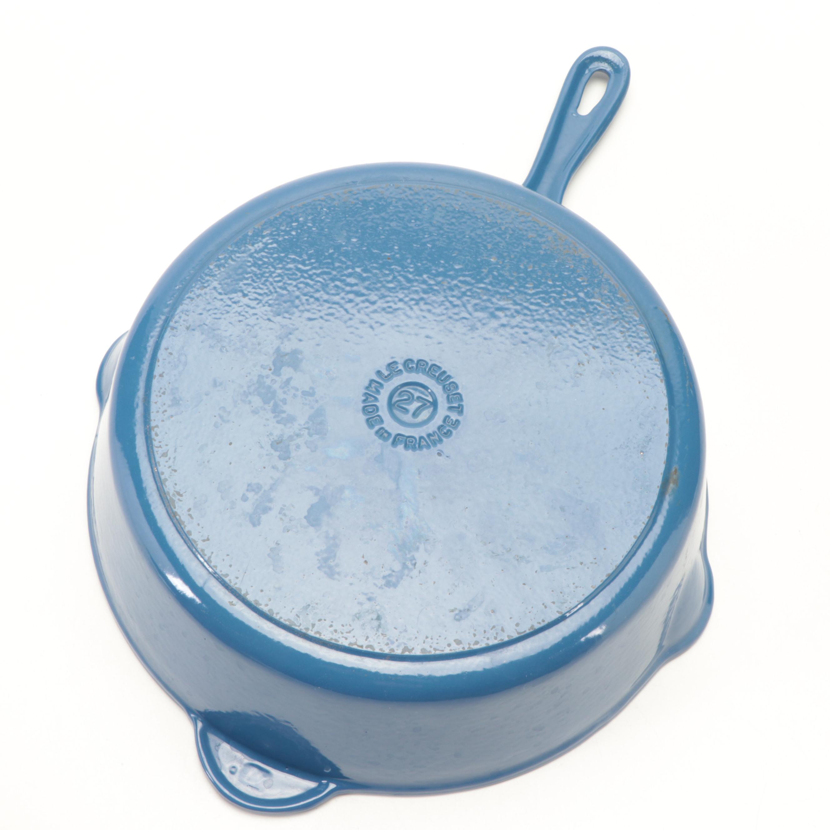 Le Creuset Dark Blue Enameled Cast Iron Pans and Trivets