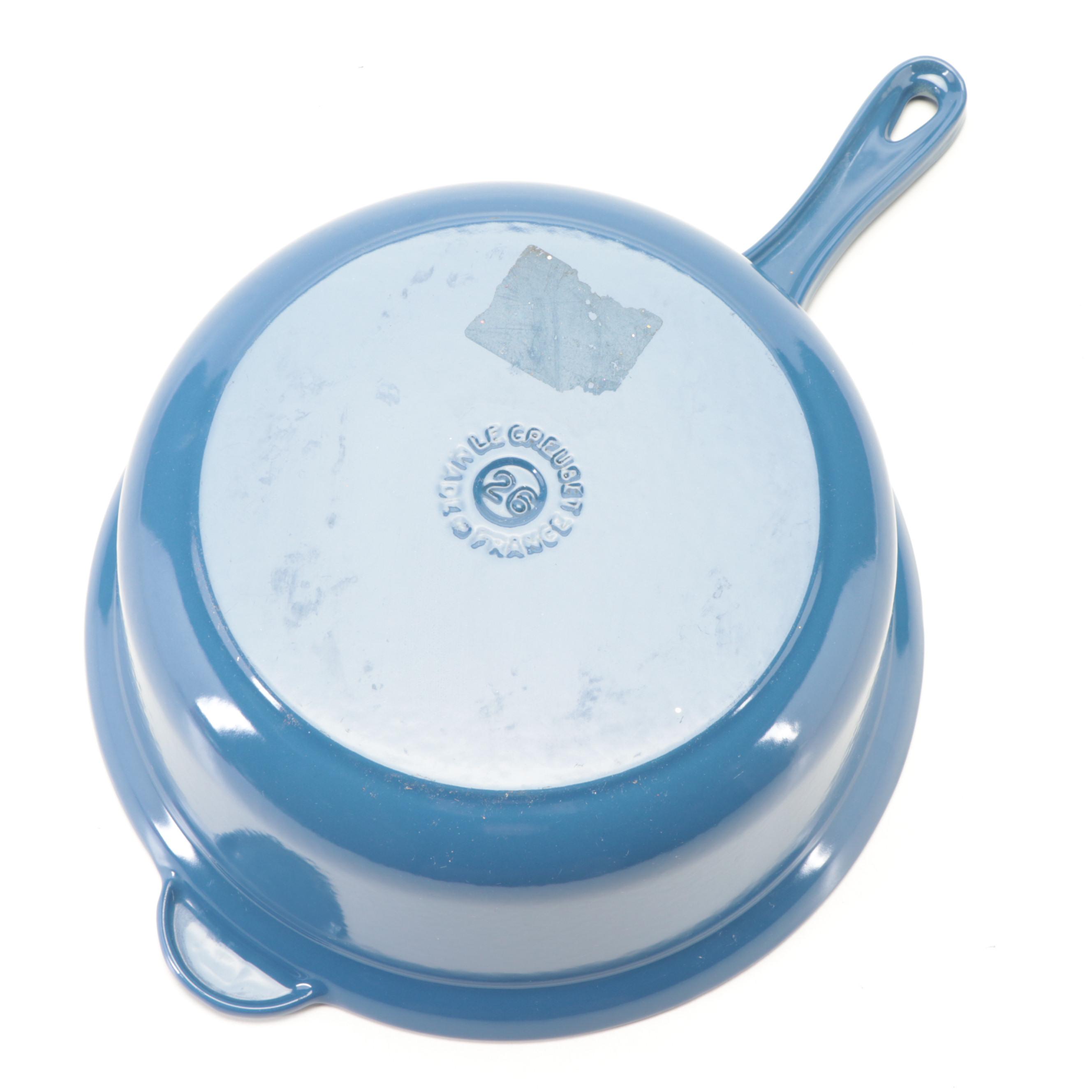 Le Creuset Dark Blue Enameled Cast Iron Pans and Trivets