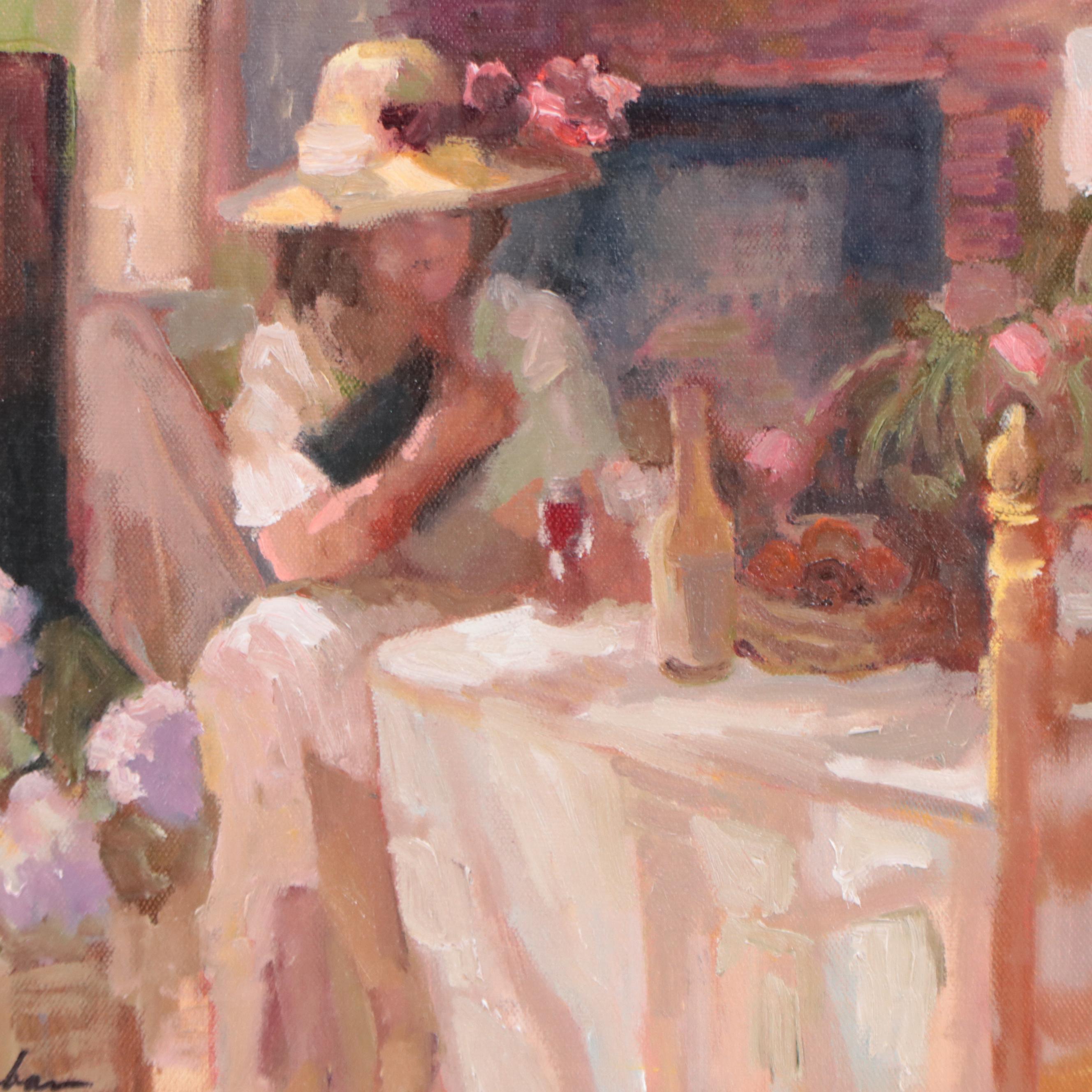 Sally Rosenbaum Oil Painting "Evening Thoughts," 21st Century