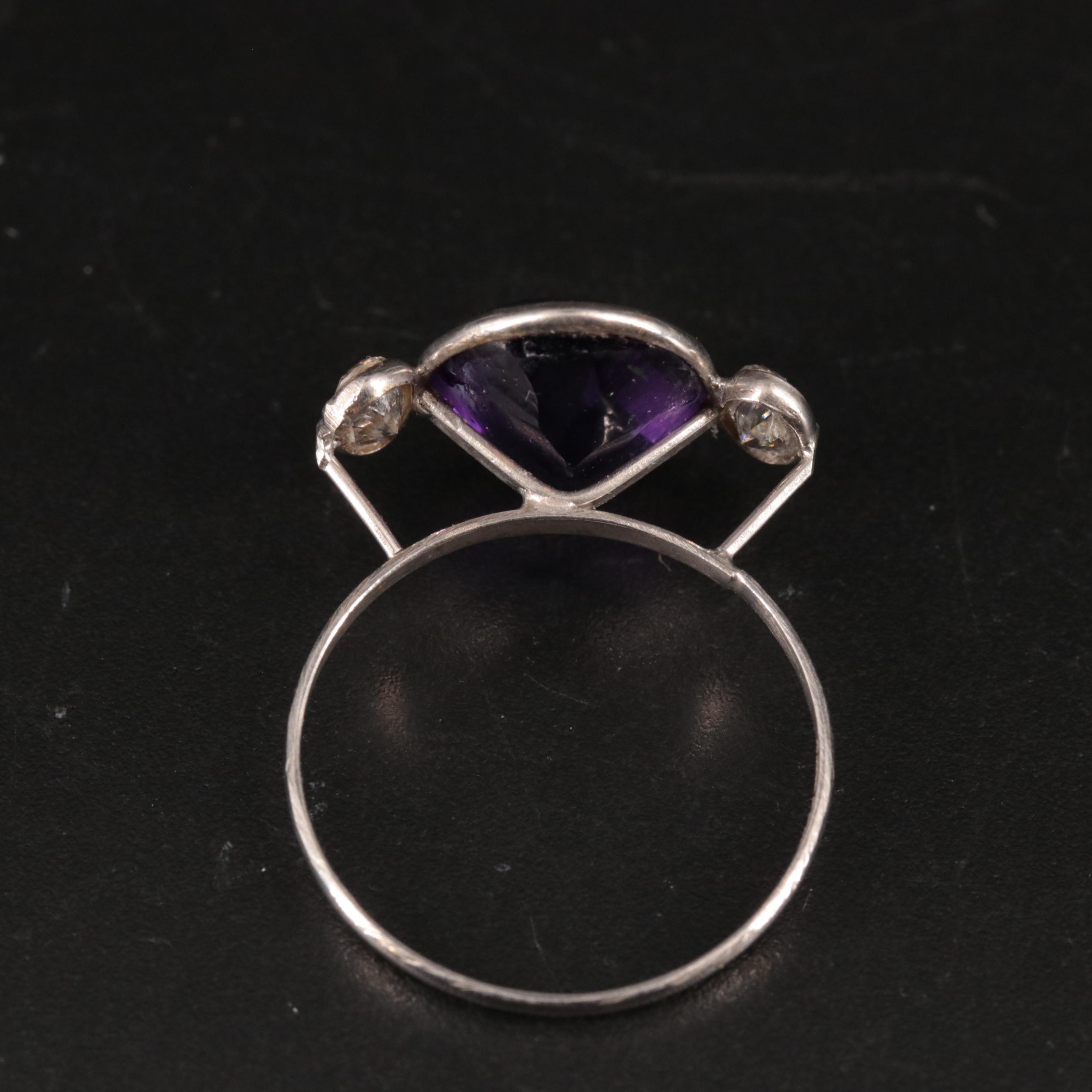 14K Amethyst and Moissanite Ring