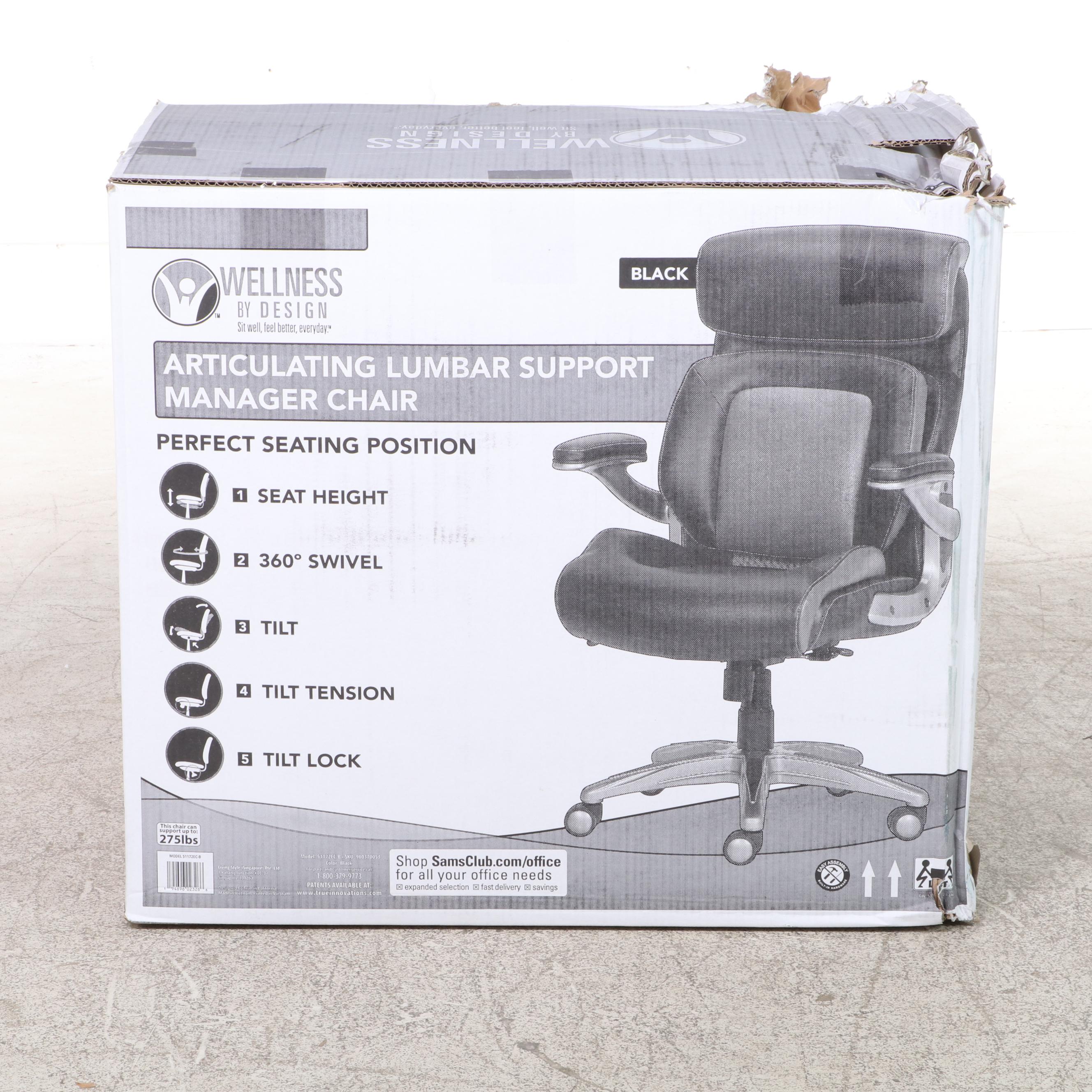 Wellness By Design Lumbar Support Manager Chair