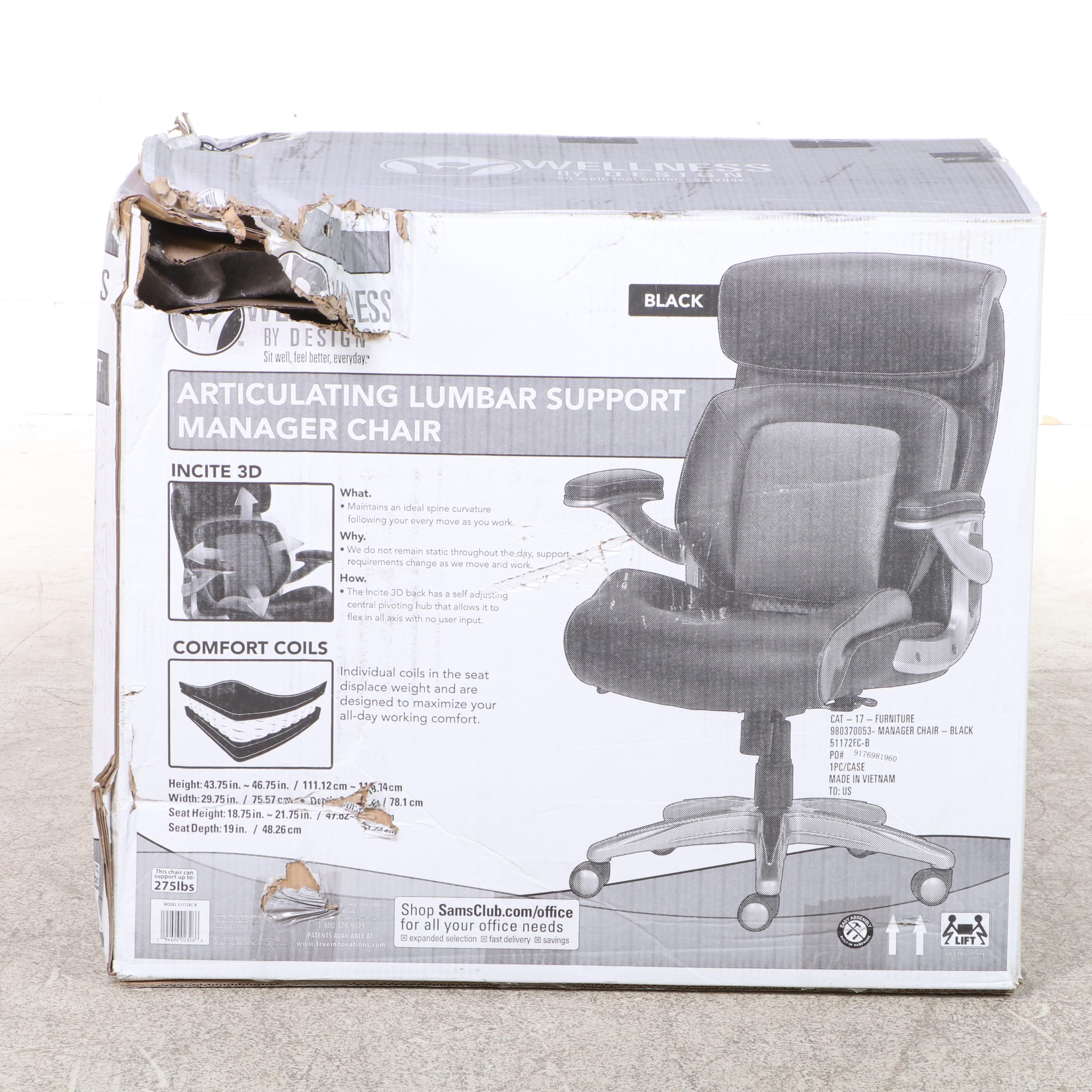 Wellness By Design Lumbar Support Manager Chair