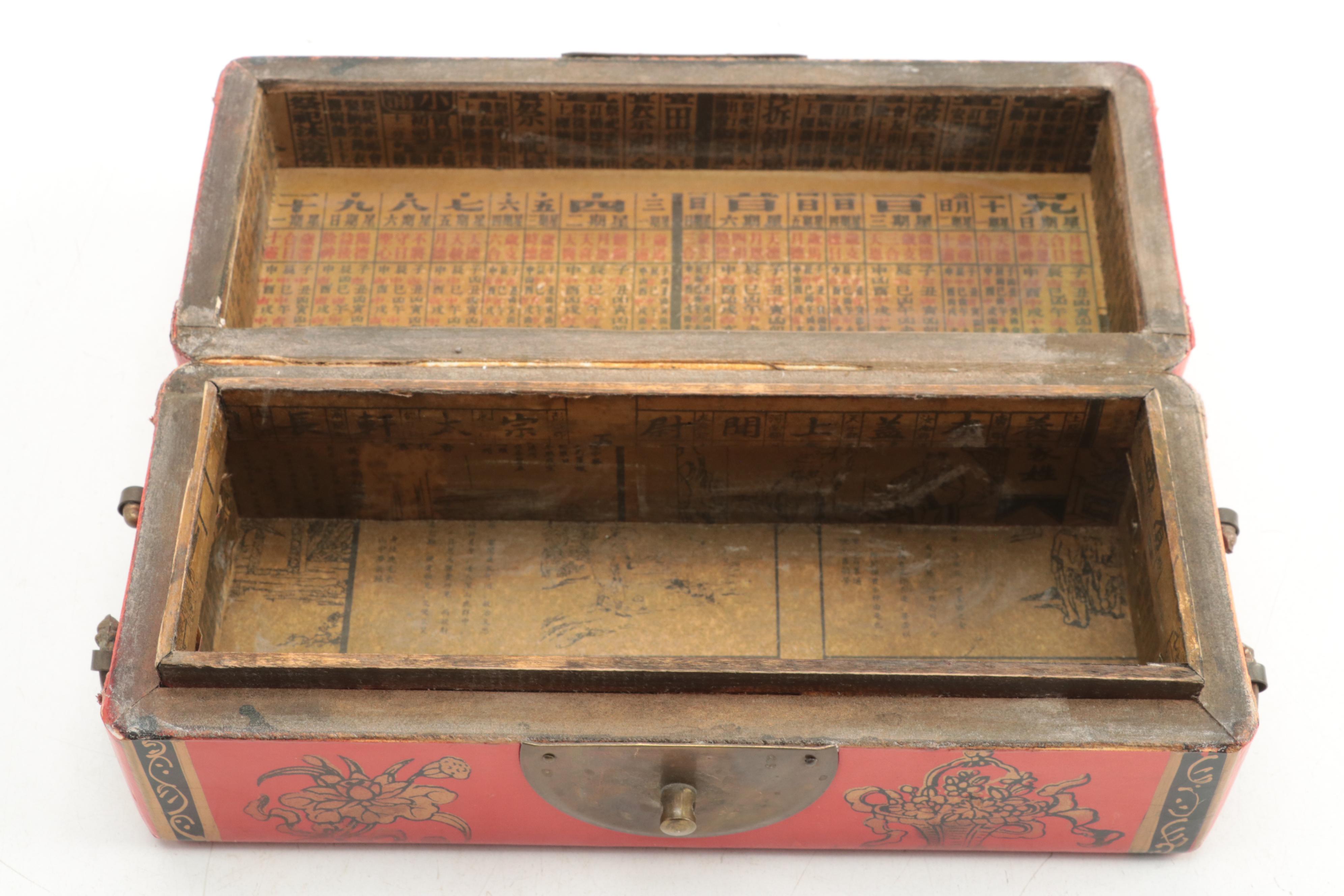 Chinese Lacquered Wood Opium Pillow Box