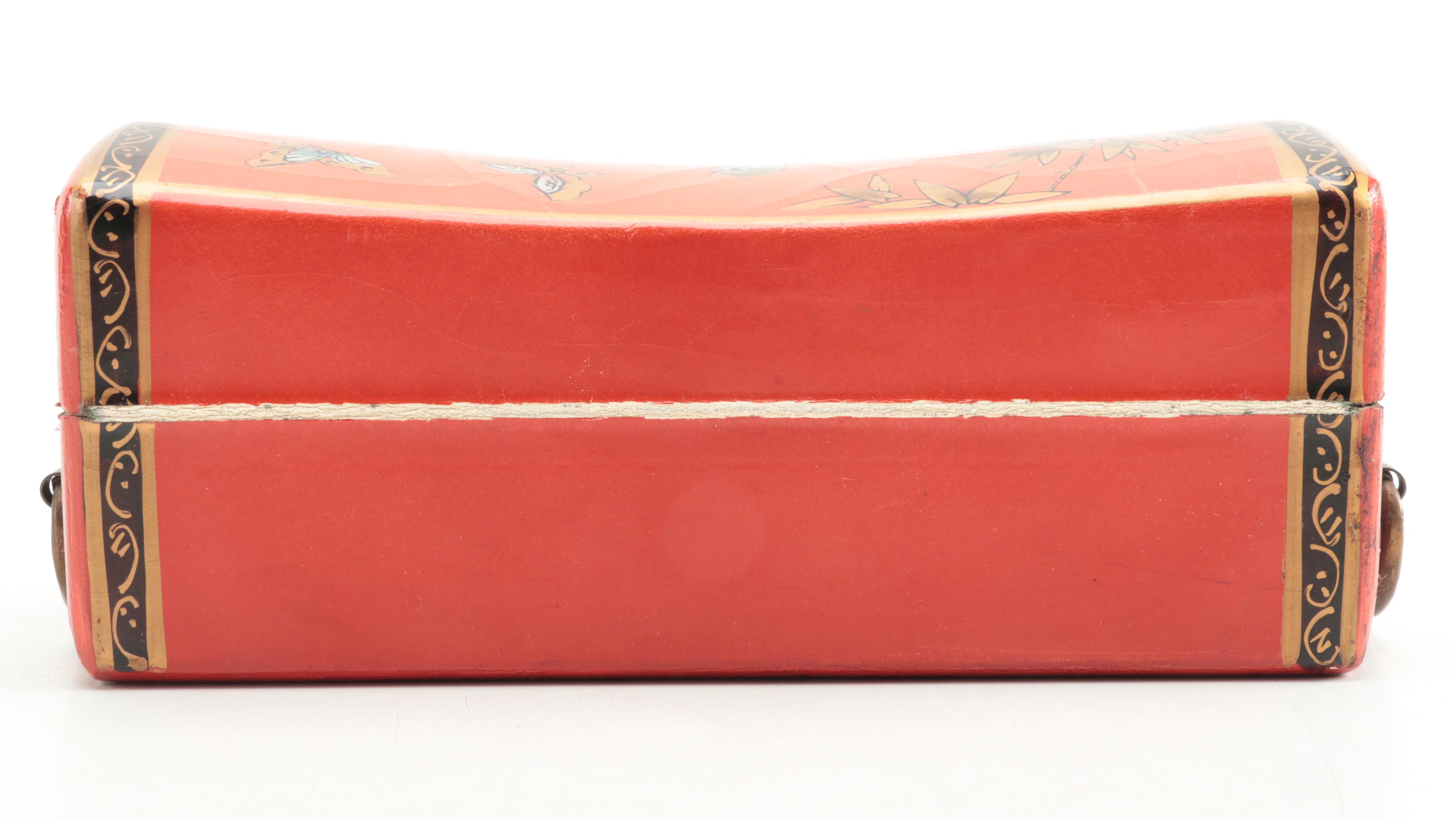 Chinese Lacquered Wood Opium Pillow Box