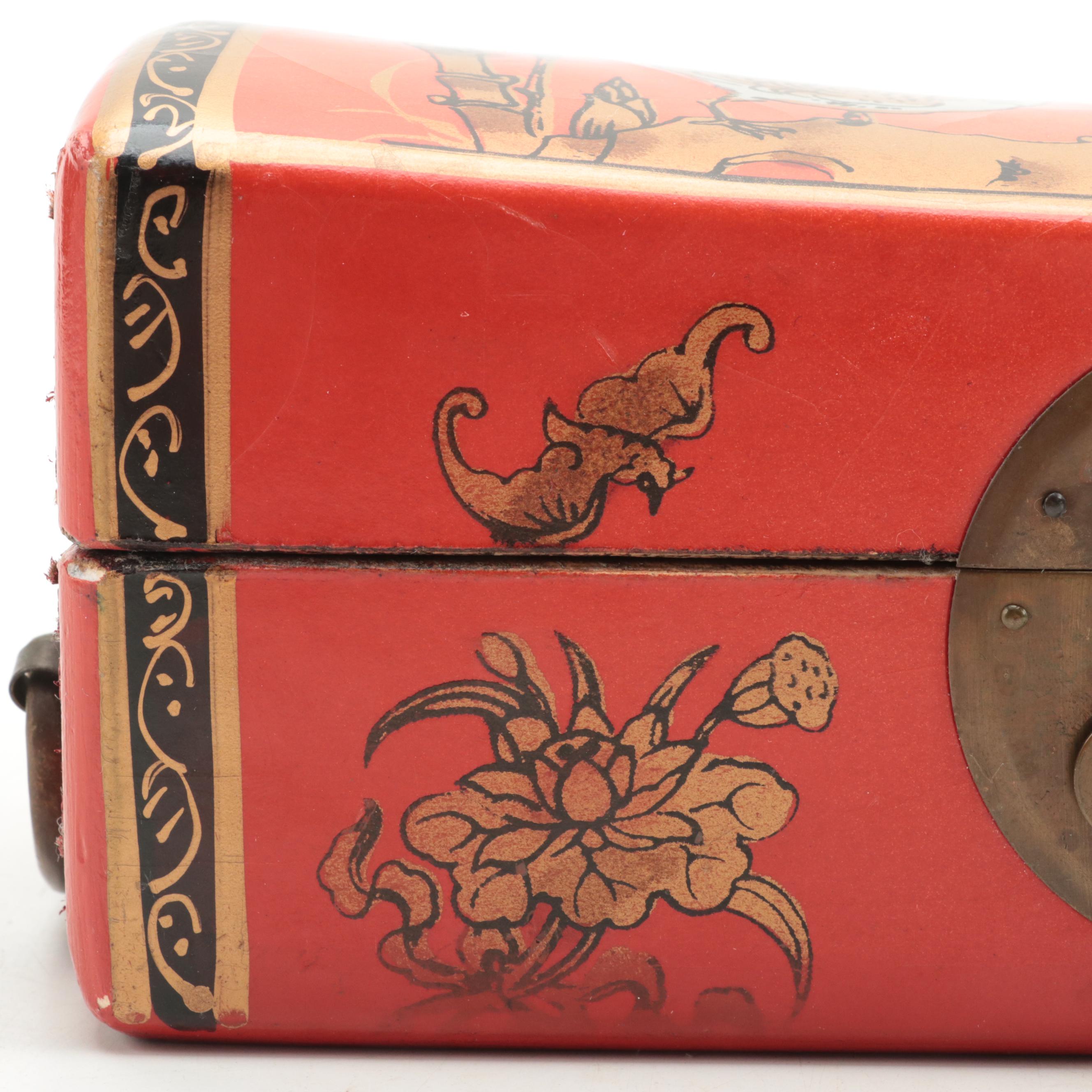 Chinese Lacquered Wood Opium Pillow Box