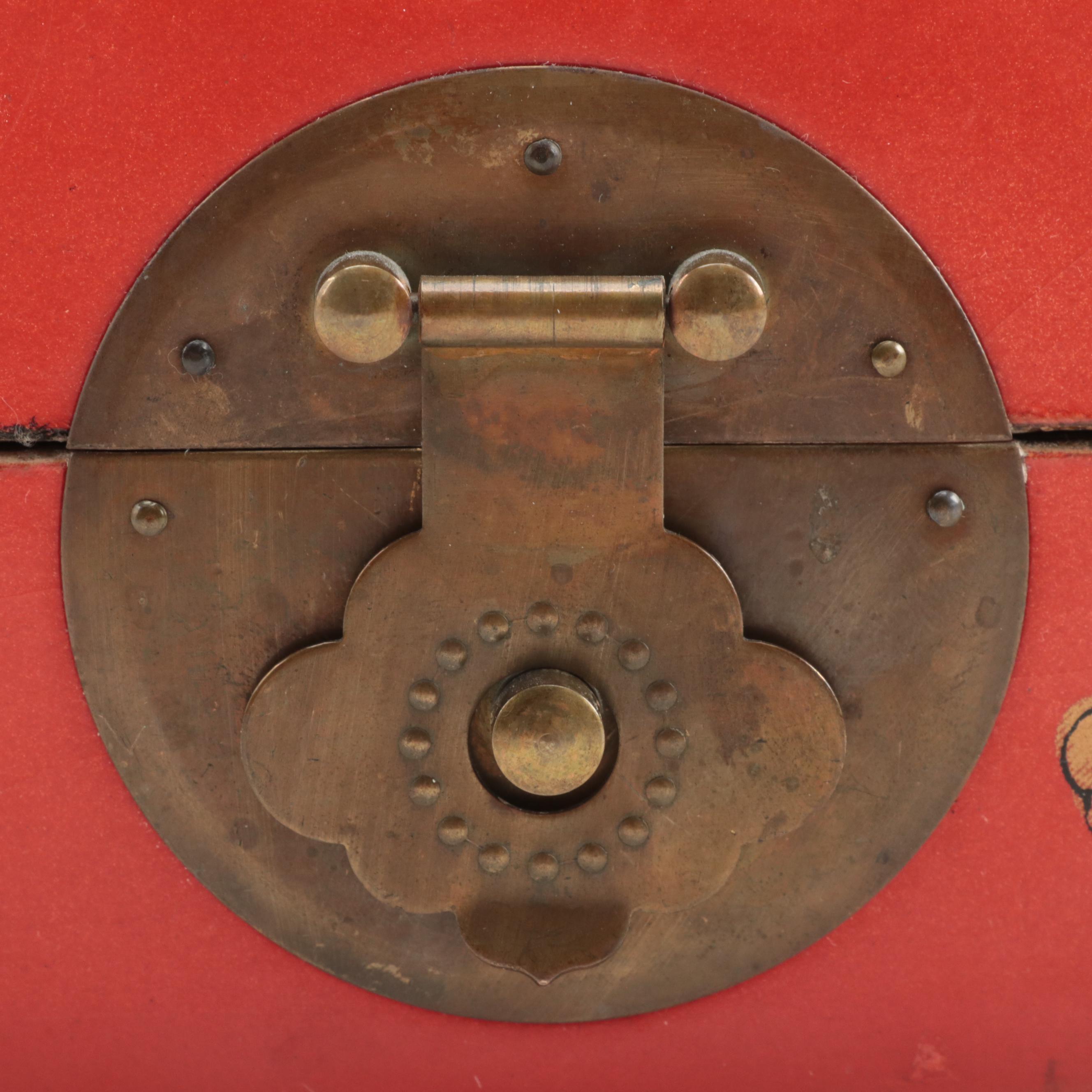 Chinese Lacquered Wood Opium Pillow Box