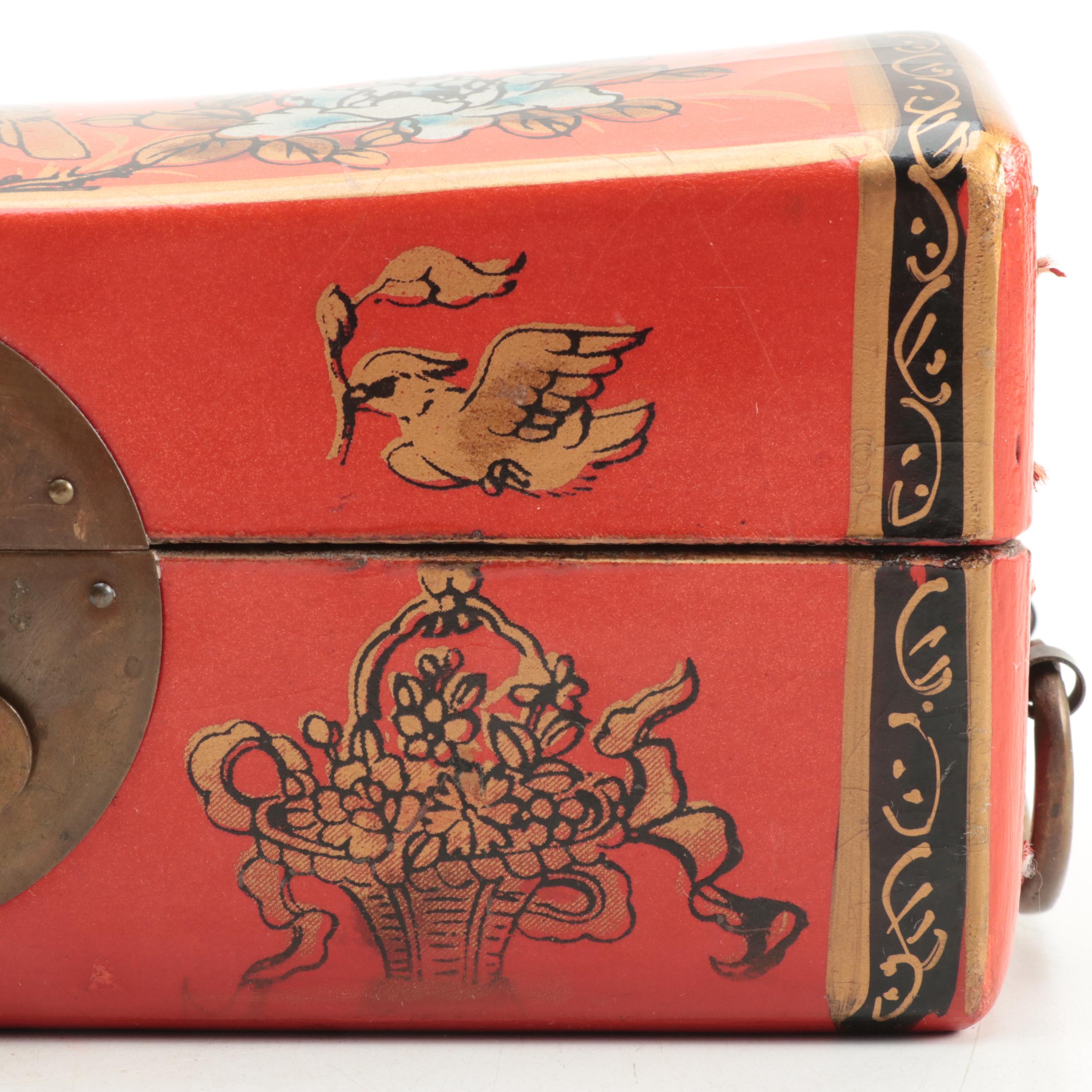 Chinese Lacquered Wood Opium Pillow Box