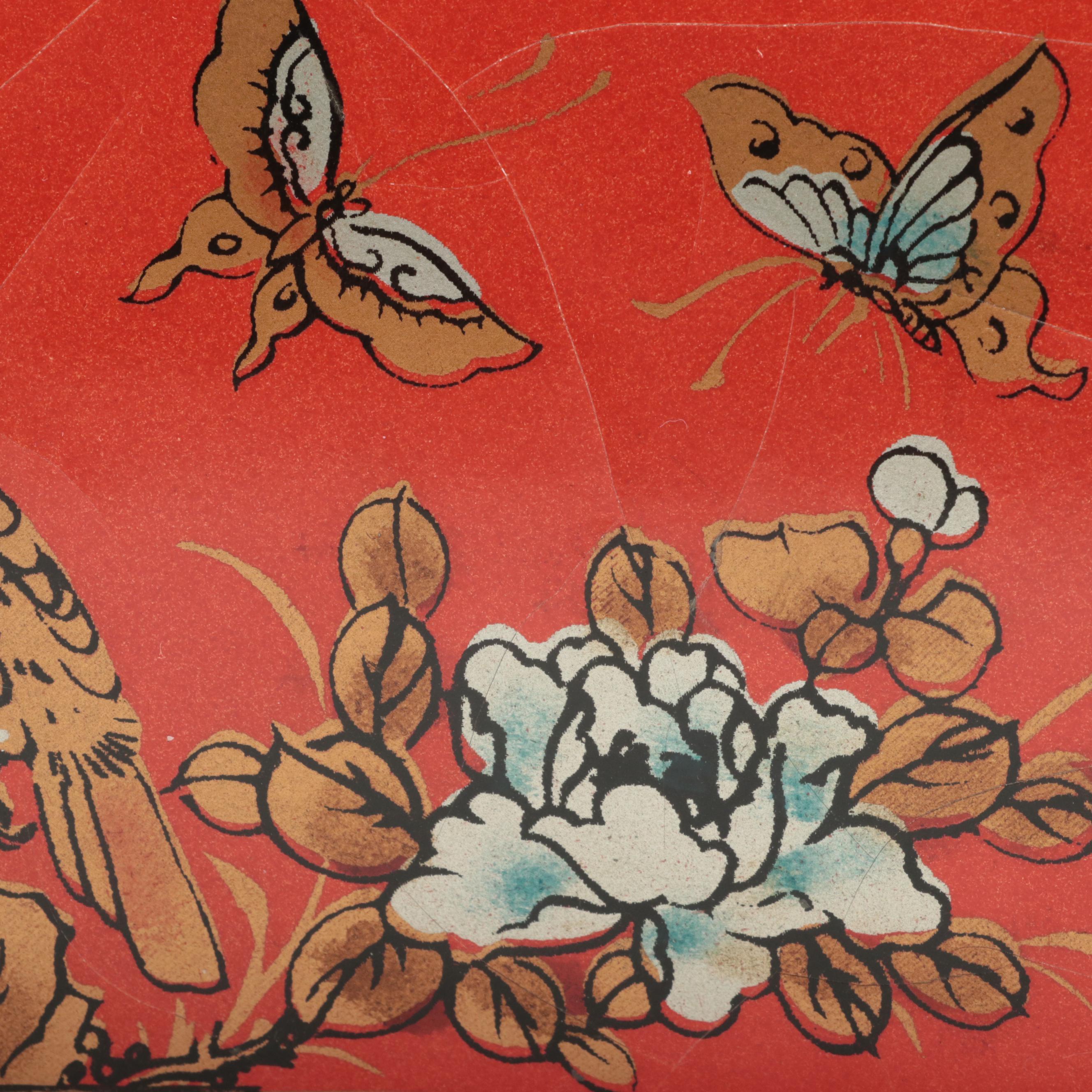 Chinese Lacquered Wood Opium Pillow Box