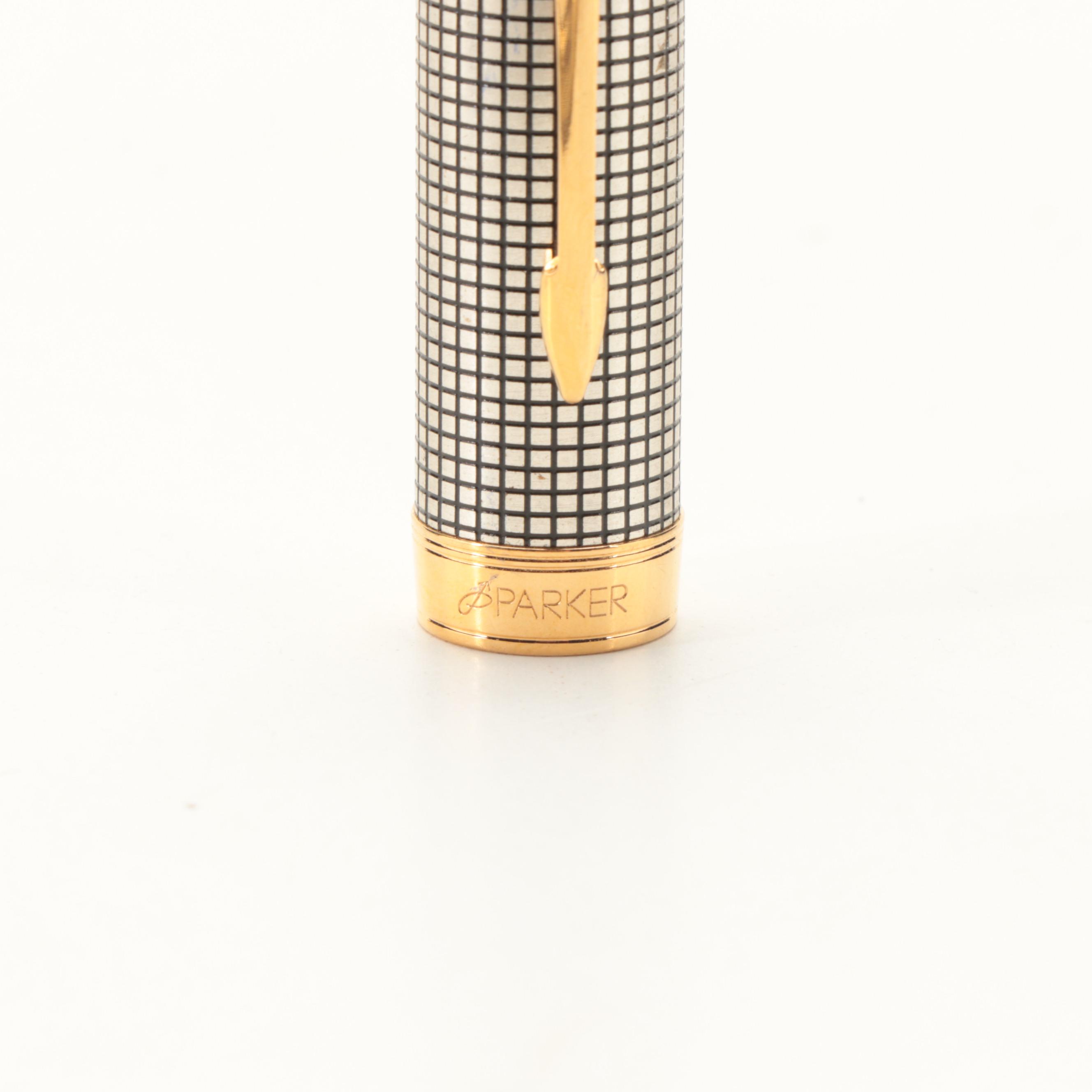 Parker Sonnet "Ciselé" Sterling Silver Ballpoint and Fountain Pen