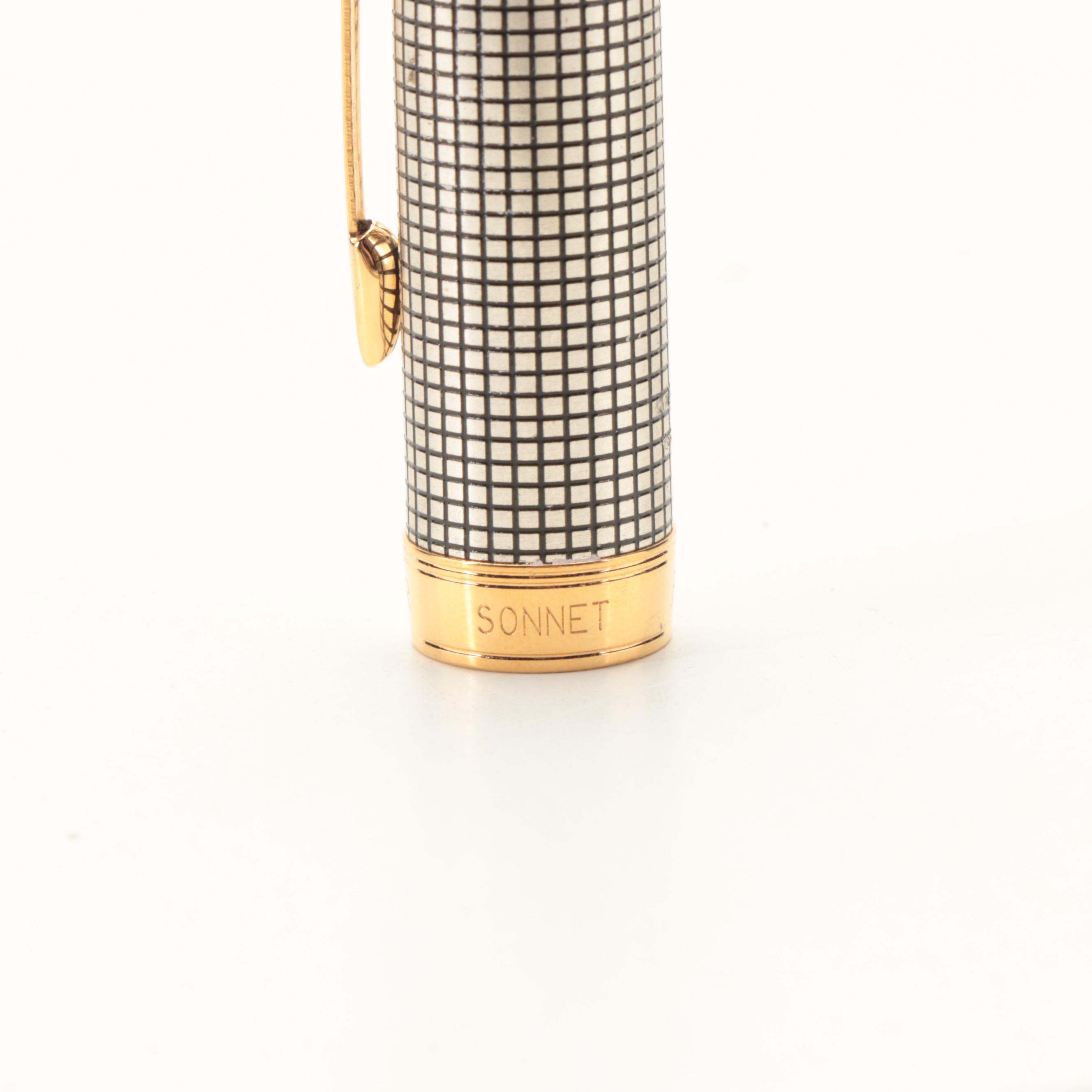 Parker Sonnet "Ciselé" Sterling Silver Ballpoint and Fountain Pen