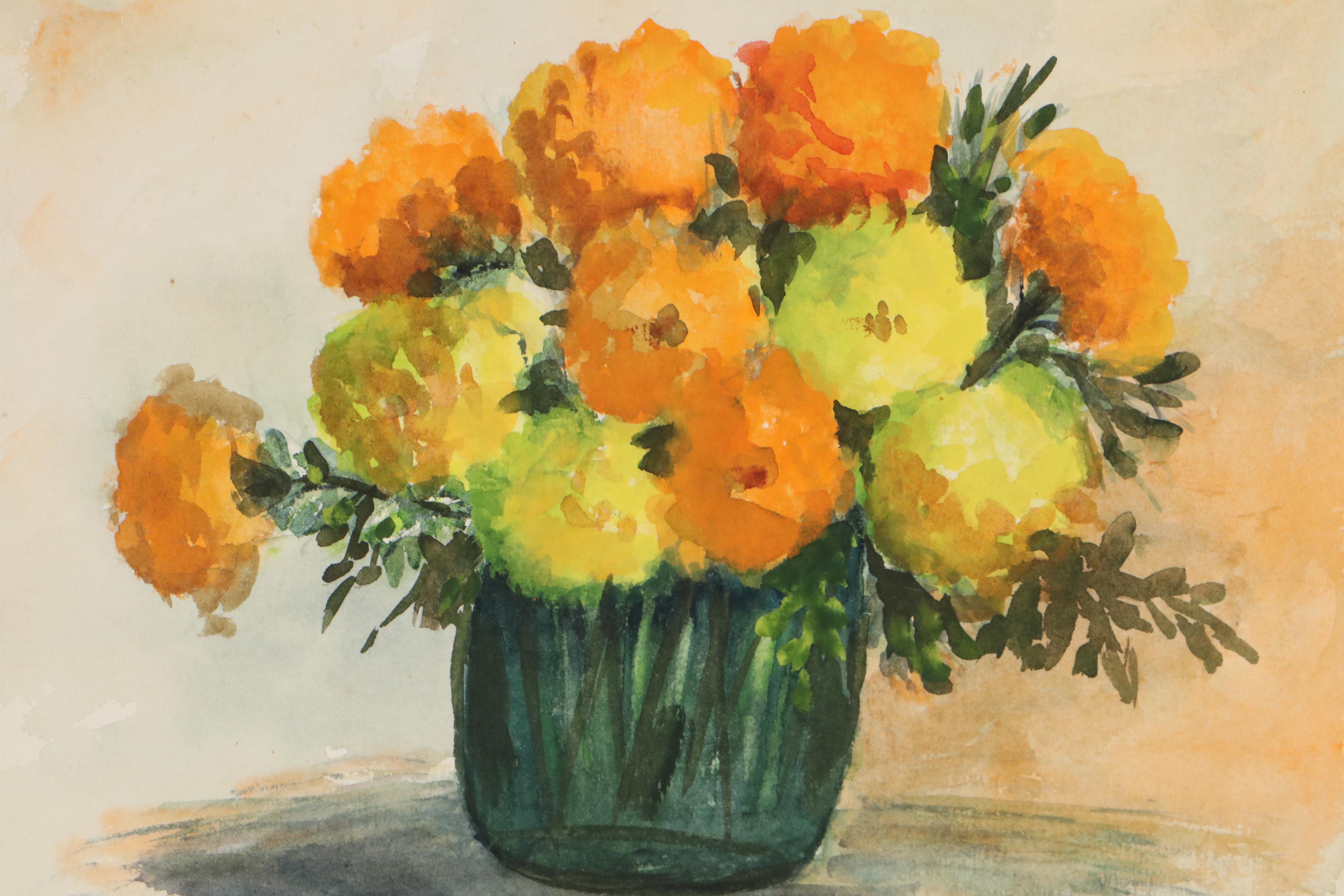 Floral Still Life Watercolor Painting