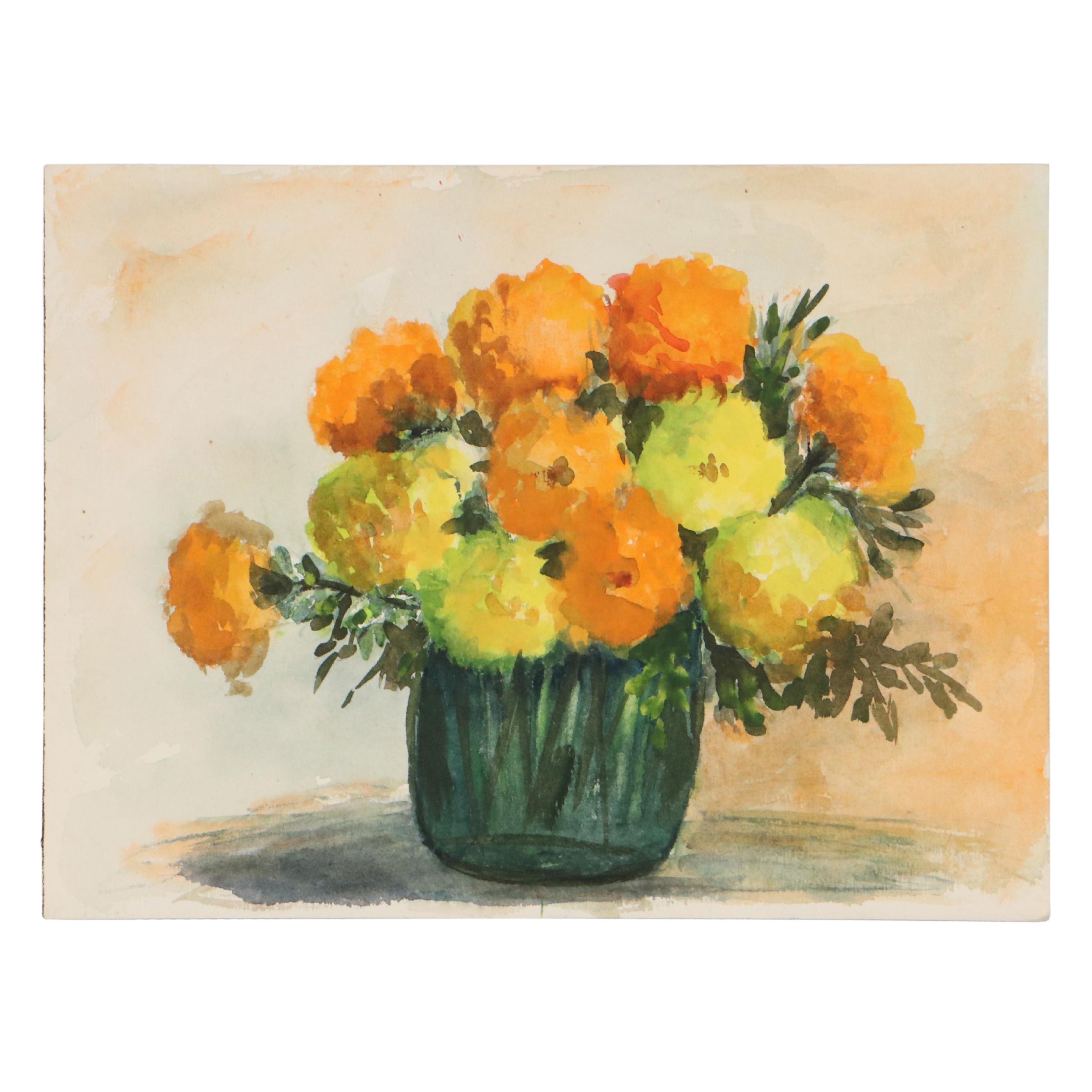 Floral Still Life Watercolor Painting