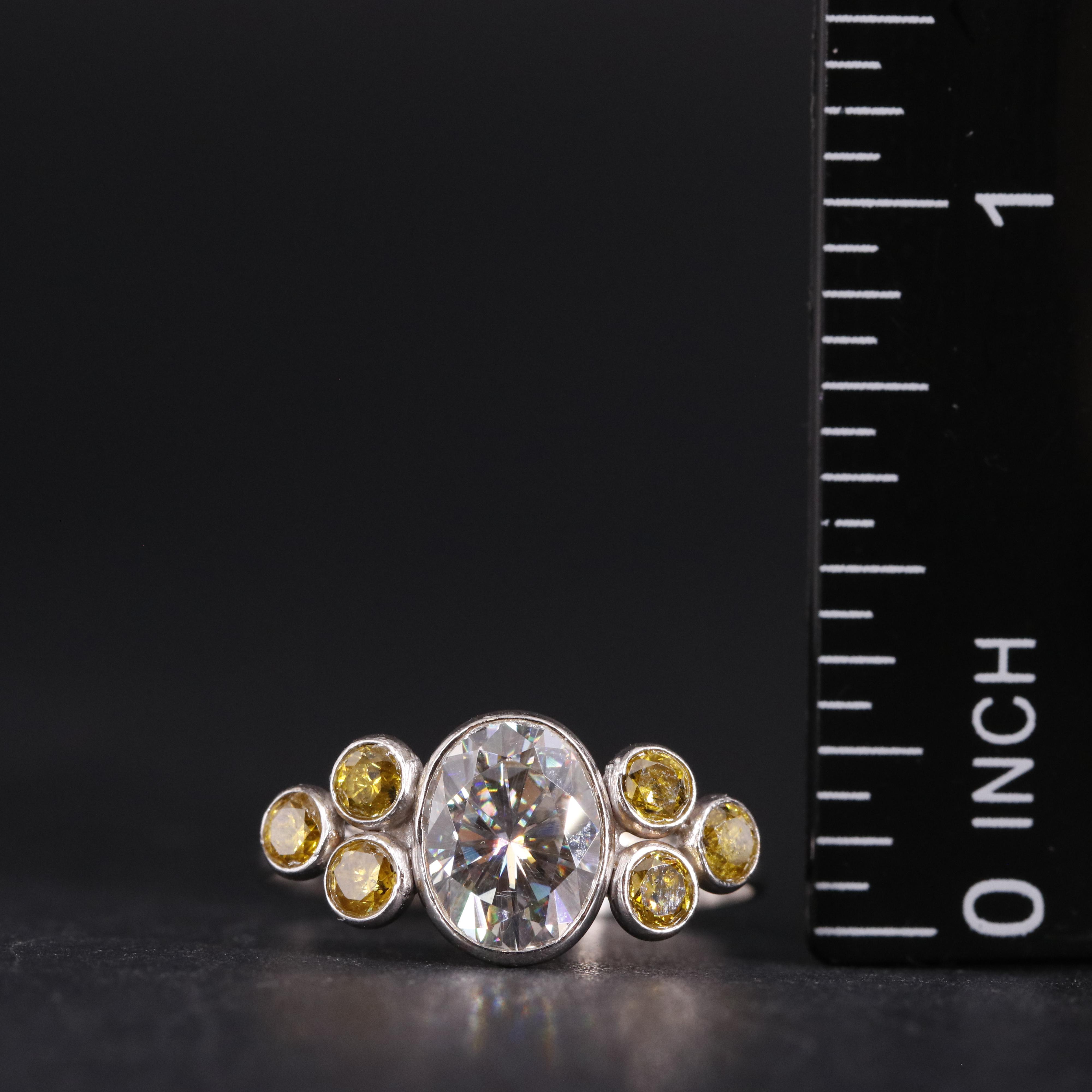 14K Yellow Lab Grown Diamond and Moissanite Ring