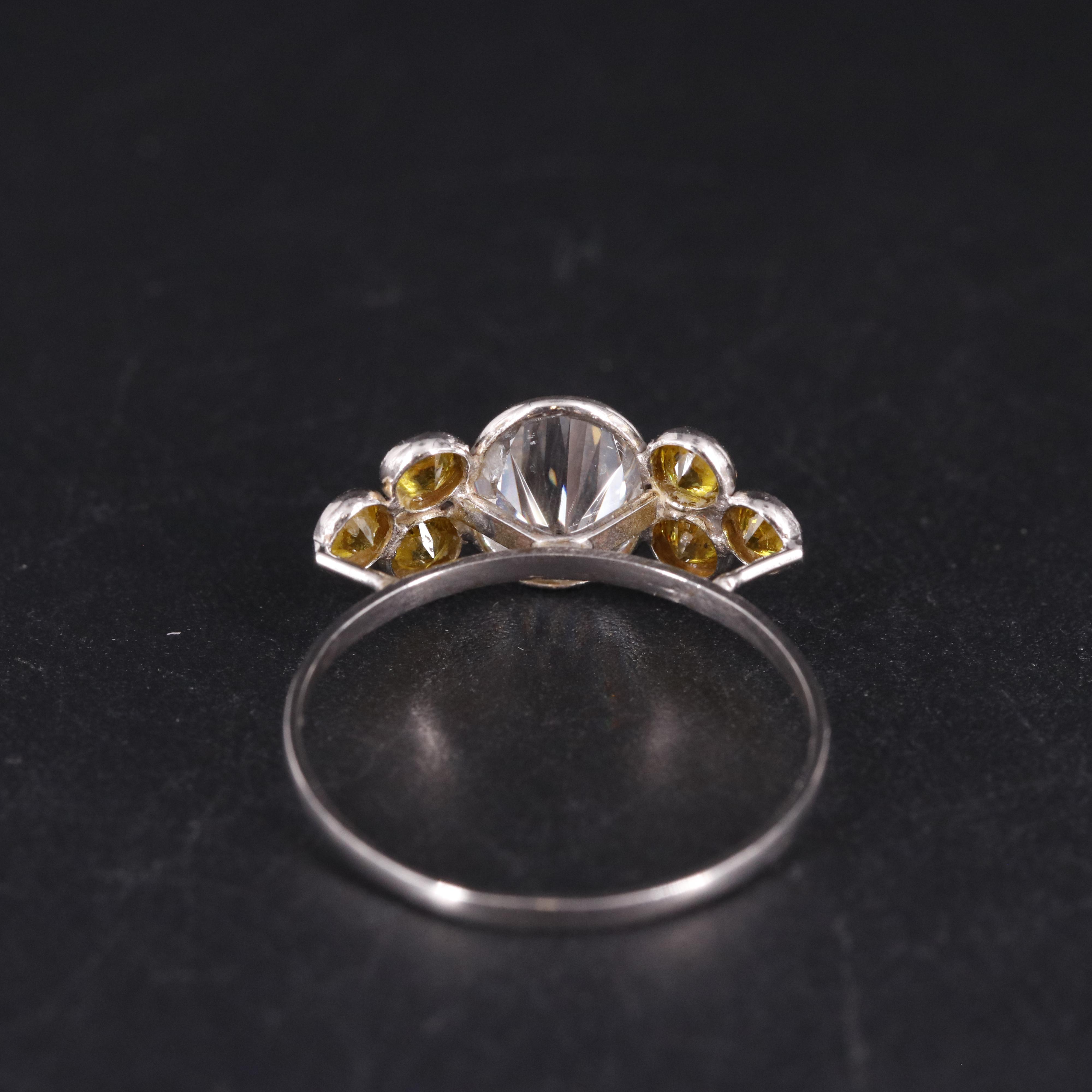 14K Yellow Lab Grown Diamond and Moissanite Ring