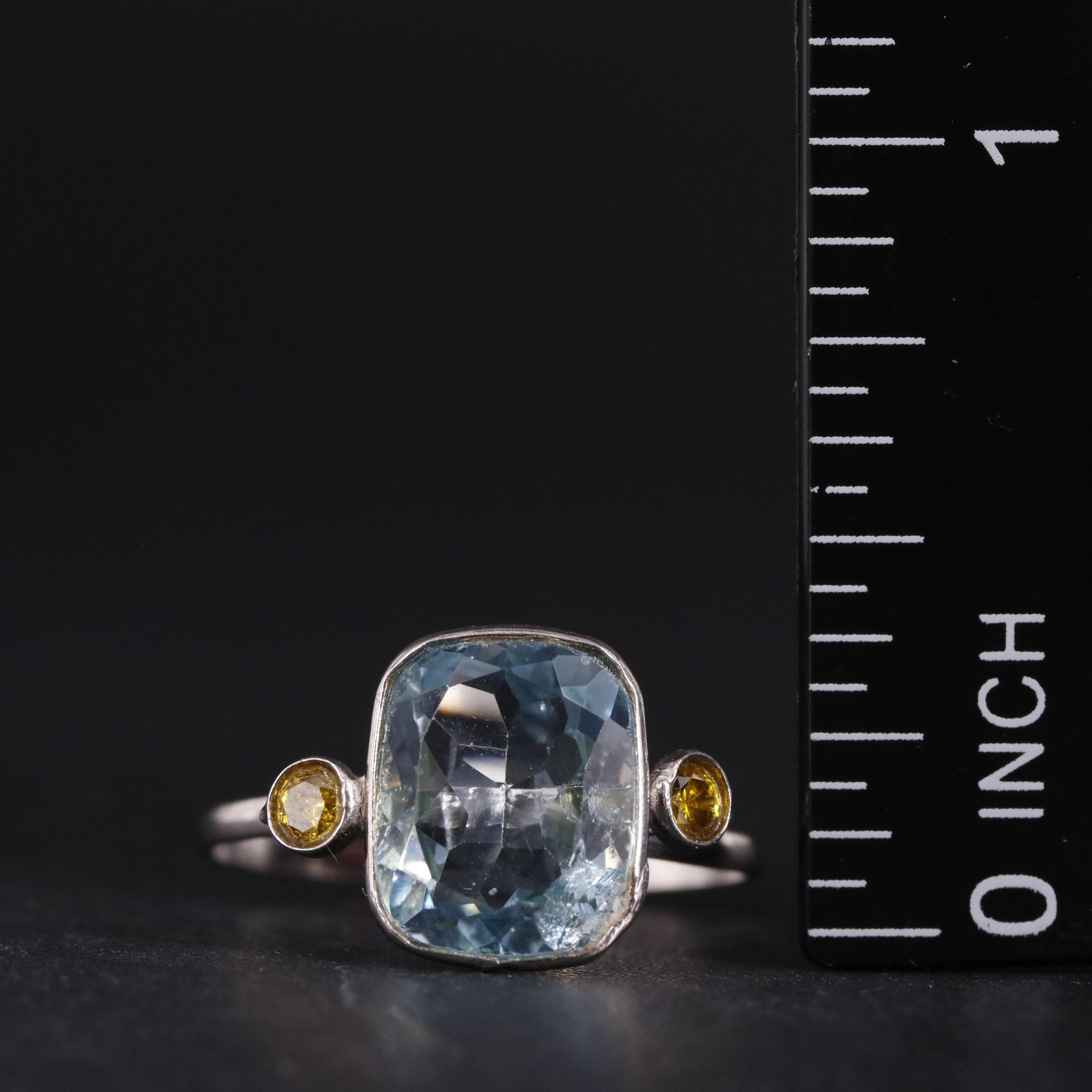 14K Yellow Lab Grown Diamond and Topaz Ring