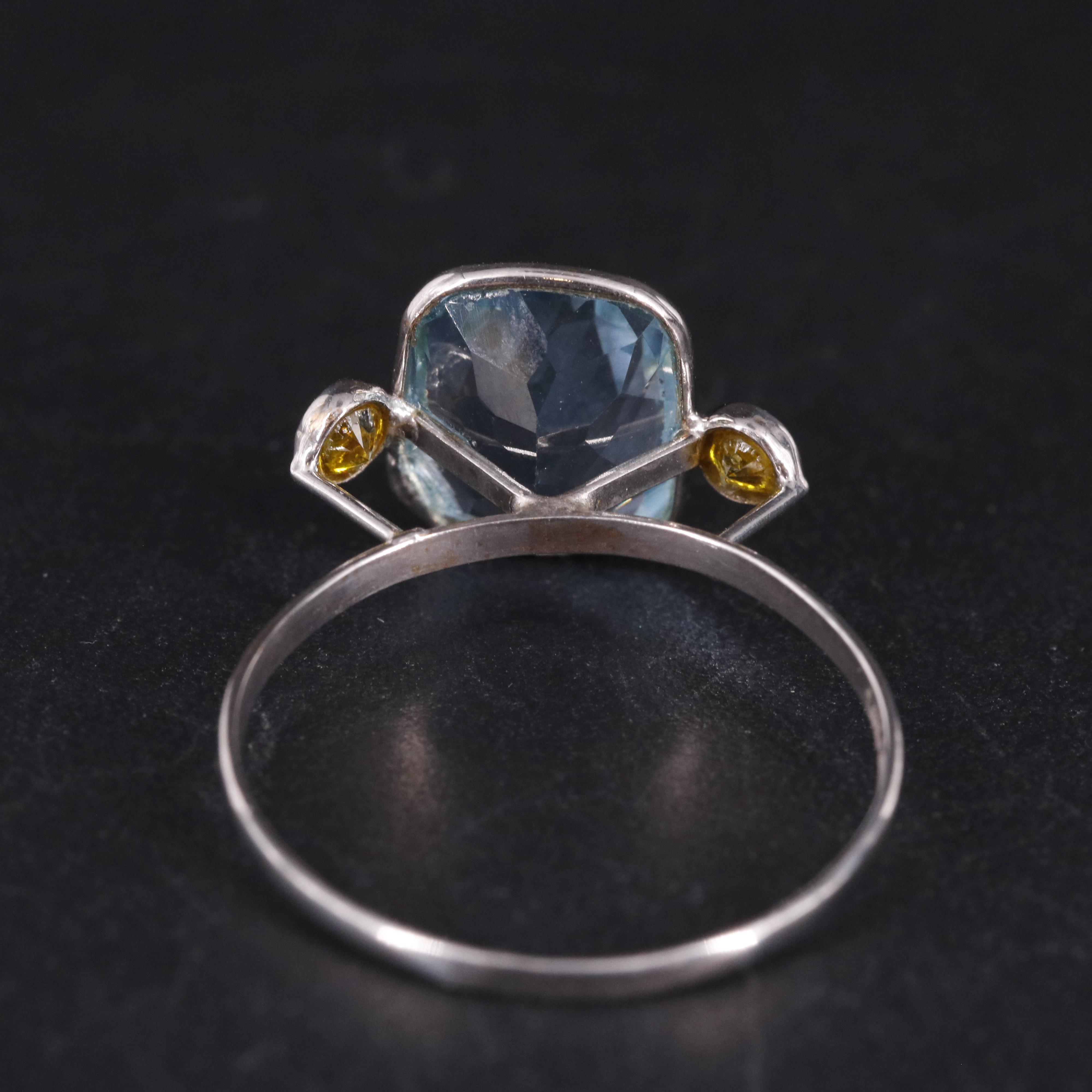14K Yellow Lab Grown Diamond and Topaz Ring