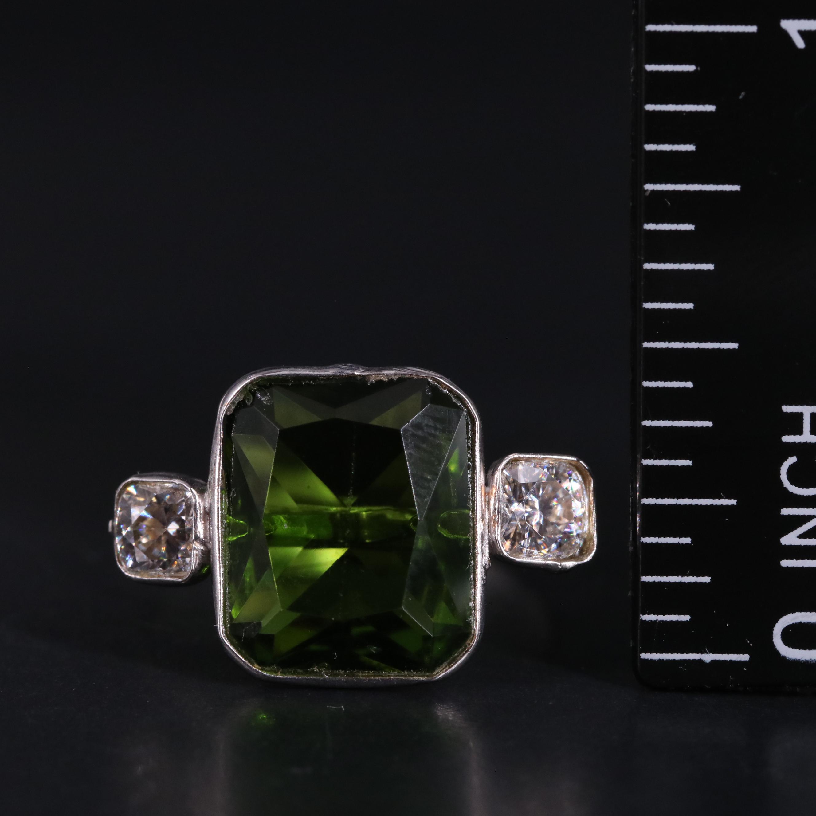 14K Peridot and Moissanite Ring